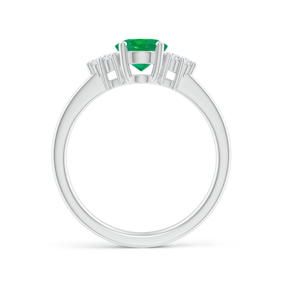 8x6mm AA Solitaire Oval Emerald Ring with Trio Diamond Accents in White Gold side 199