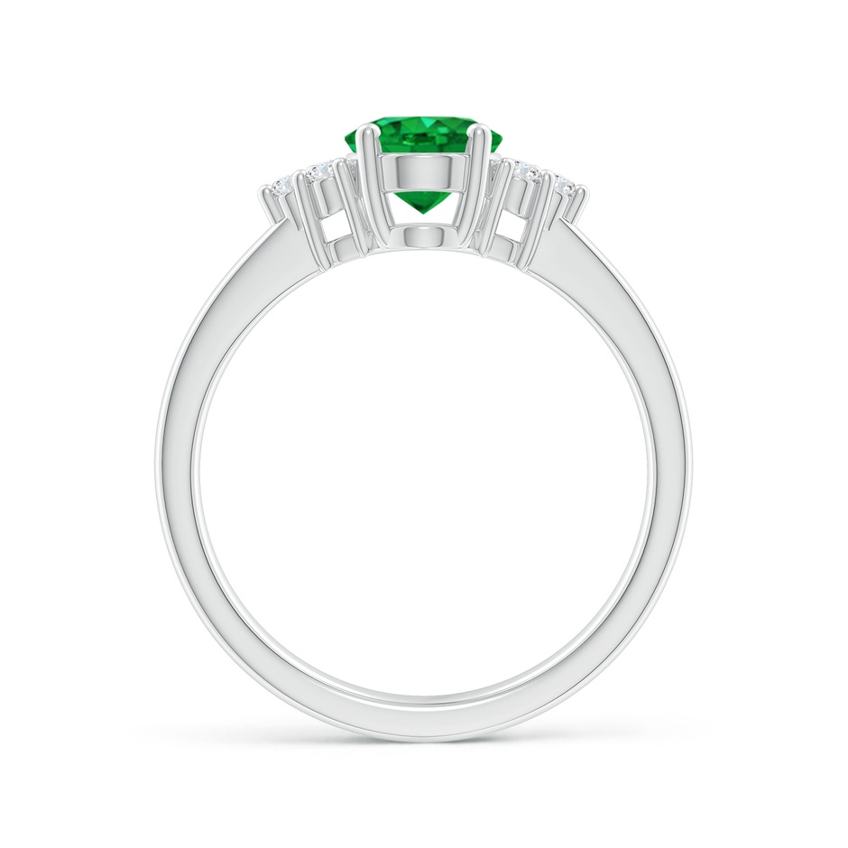 8x6mm AAA Solitaire Oval Emerald Ring with Trio Diamond Accents in P950 Platinum side 199