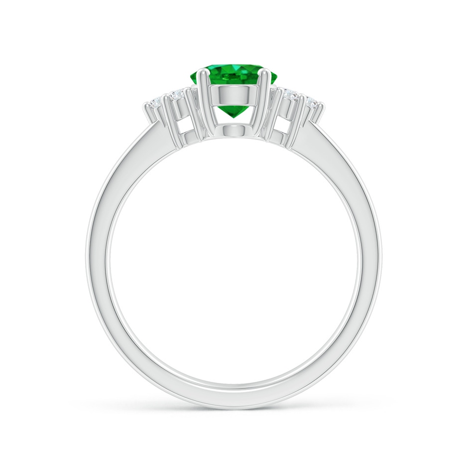8x6mm AAAA Solitaire Oval Emerald Ring with Trio Diamond Accents in P950 Platinum side 199