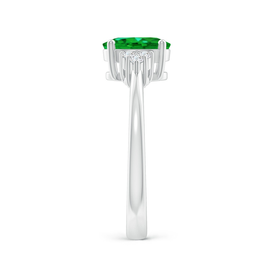 8x6mm AAAA Solitaire Oval Emerald Ring with Trio Diamond Accents in P950 Platinum side 299