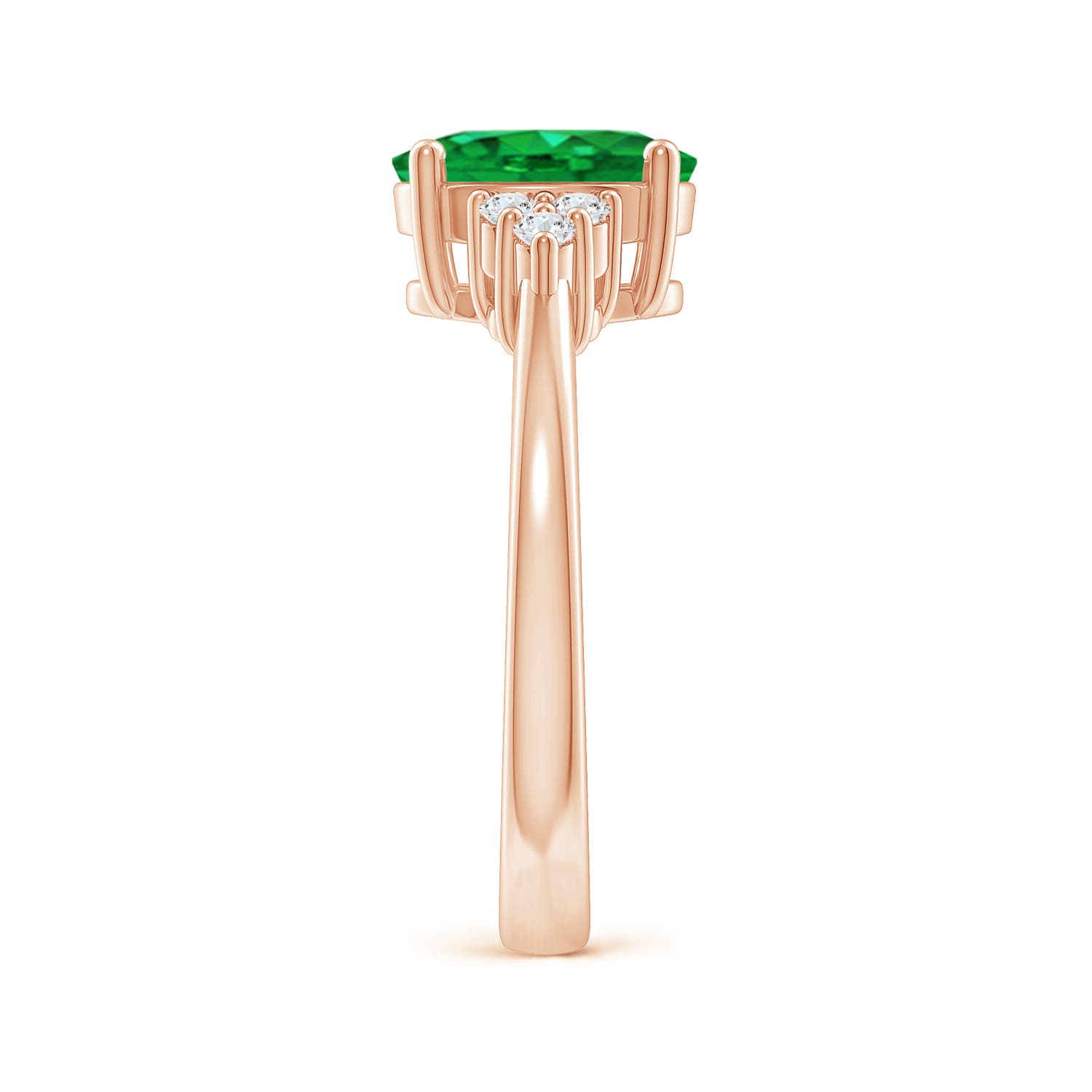 AAA - Emerald / 1.65 CT / 14 KT Rose Gold