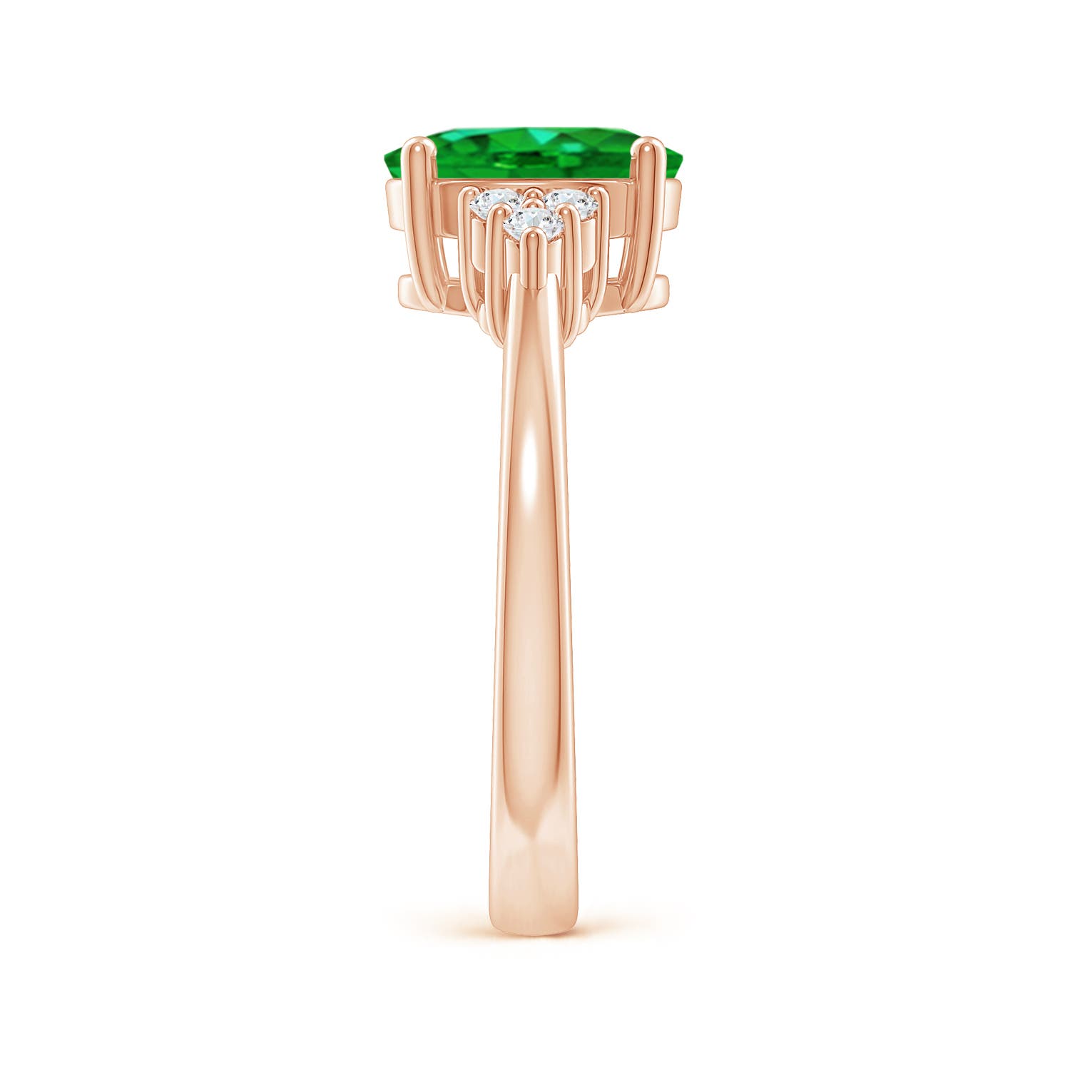 AAAA - Emerald / 1.65 CT / 14 KT Rose Gold