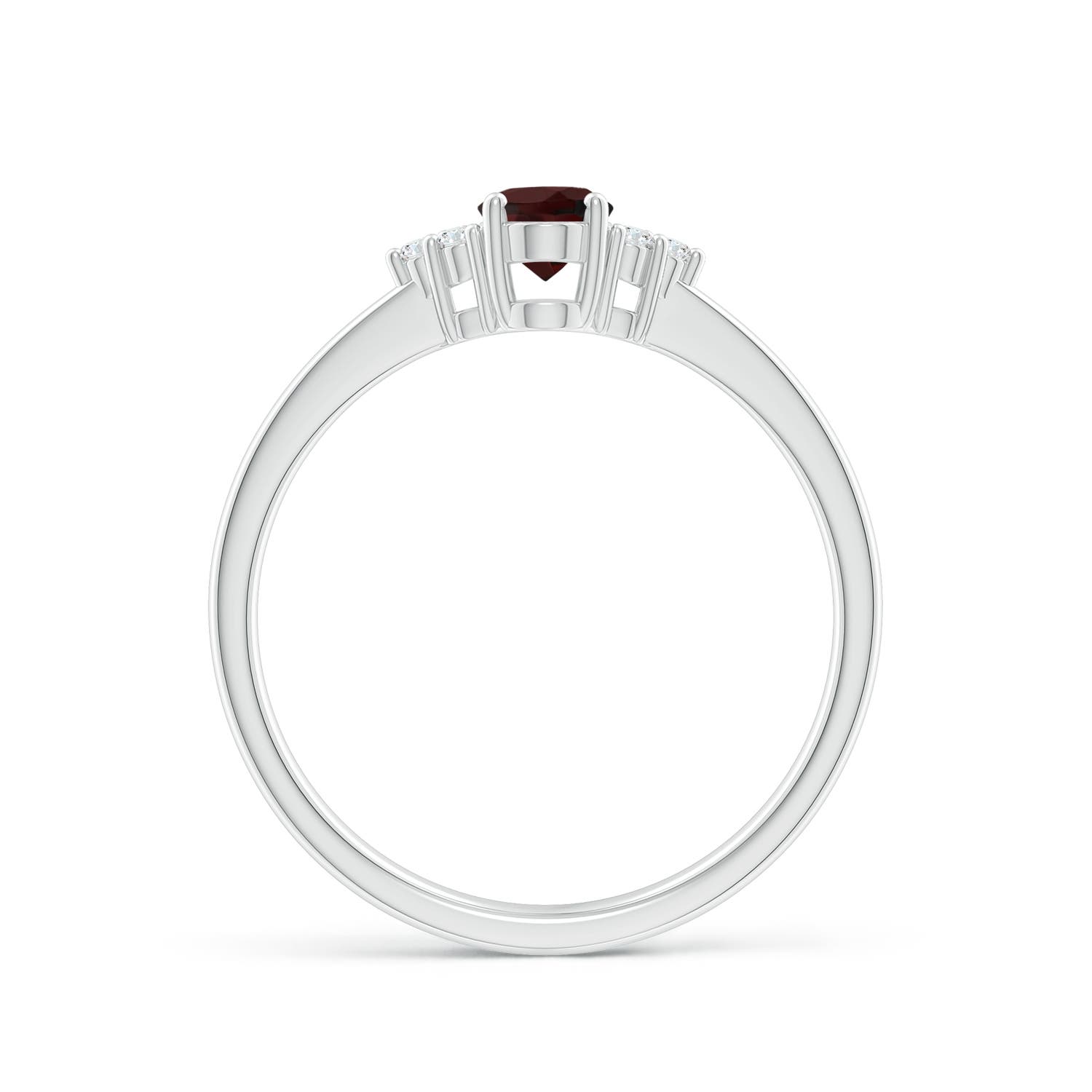 A - Garnet / 0.61 CT / 14 KT White Gold