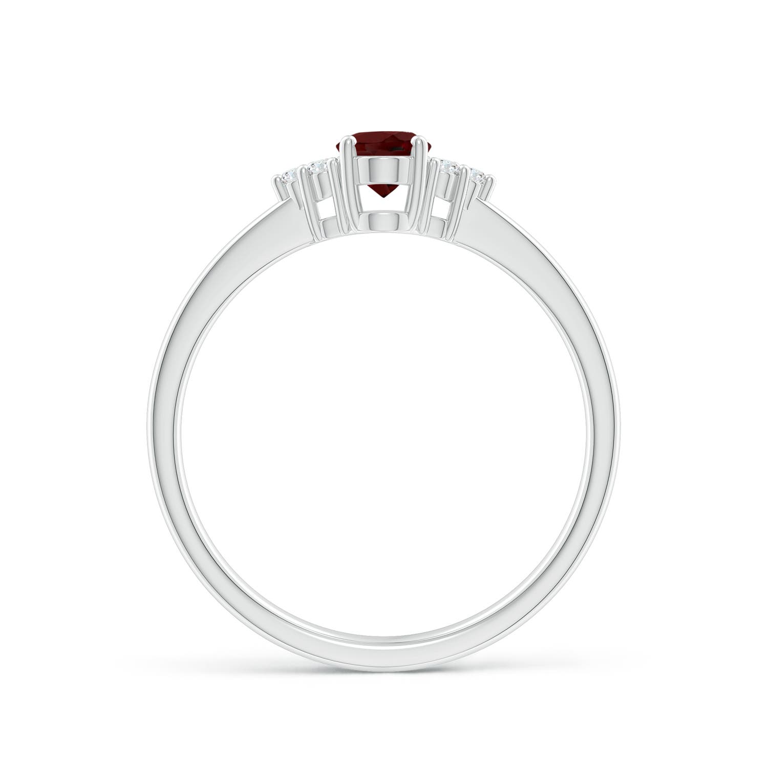 AAA - Garnet / 0.61 CT / 14 KT White Gold