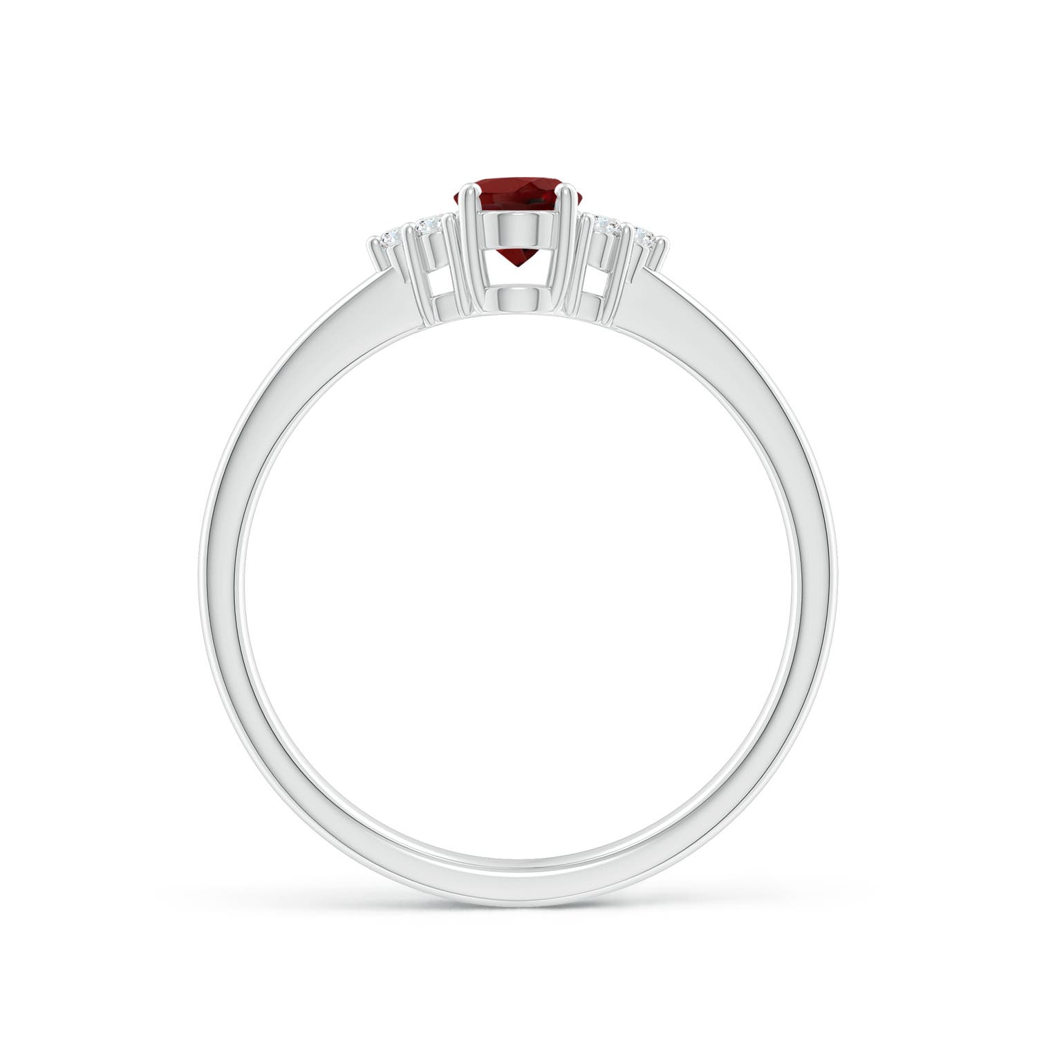 AAAA - Garnet / 0.61 CT / 14 KT White Gold