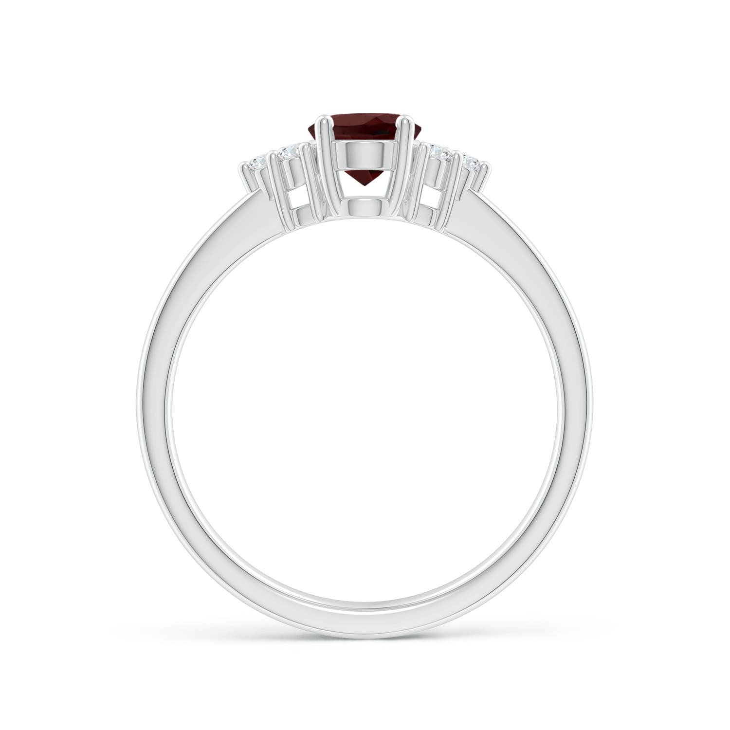 AA - Garnet / 0.98 CT / 14 KT White Gold