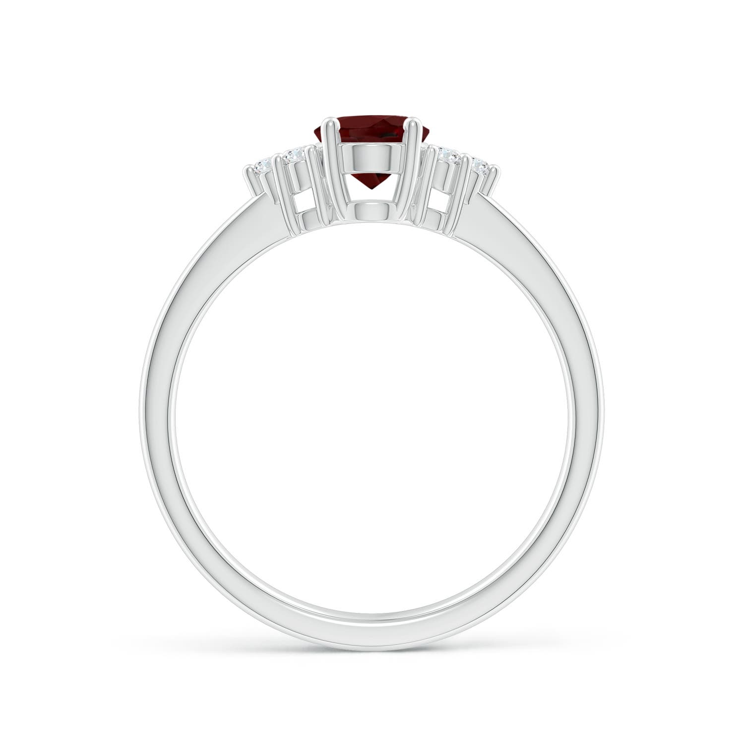 AAA - Garnet / 0.98 CT / 14 KT White Gold