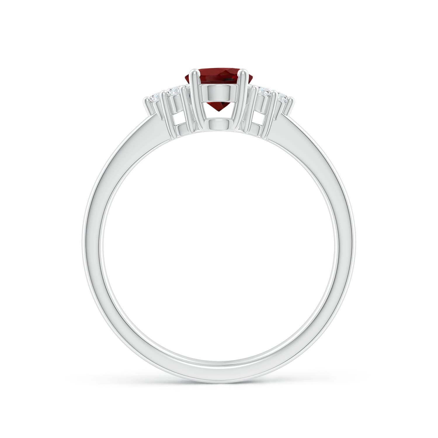 AAAA - Garnet / 0.98 CT / 14 KT White Gold