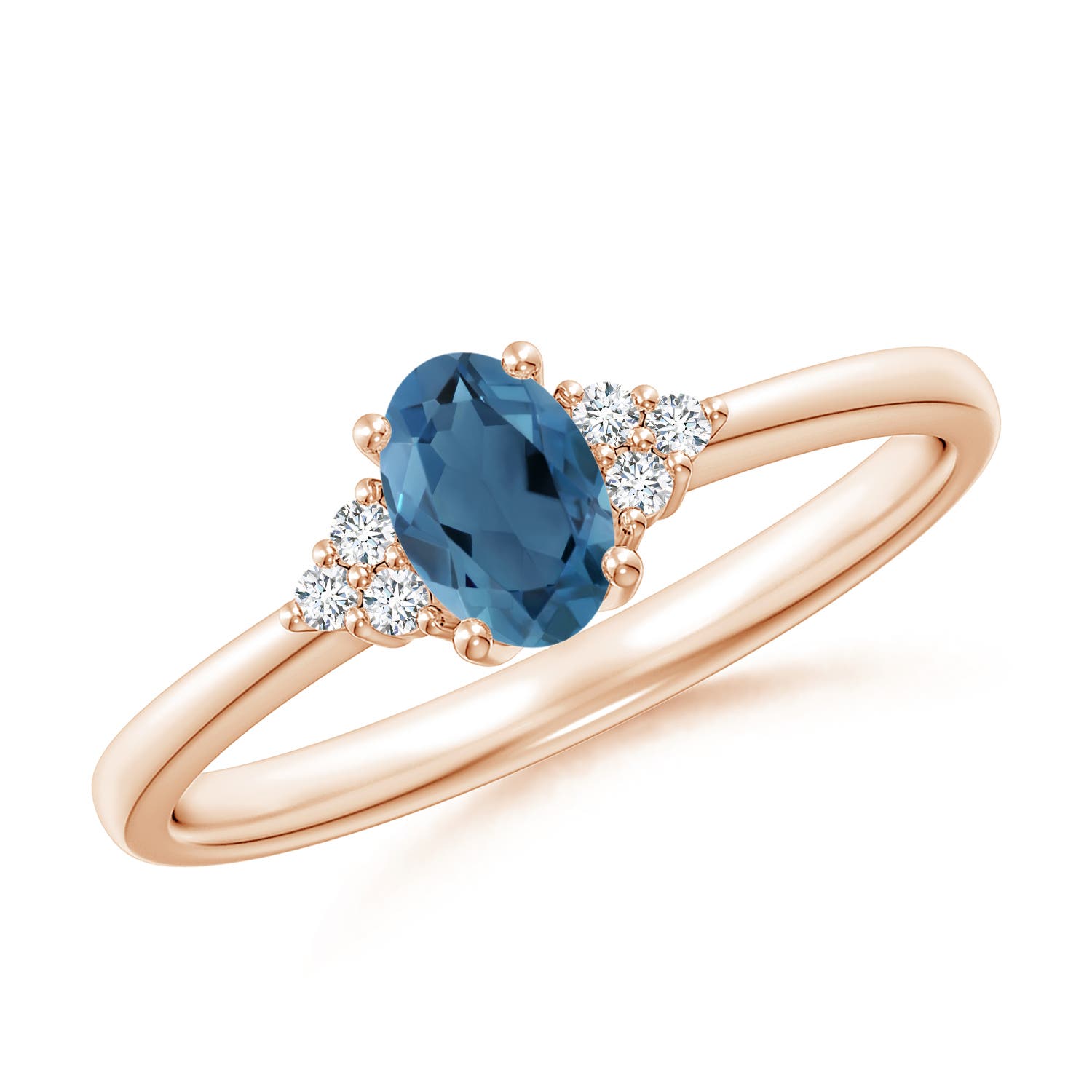 A - London Blue Topaz / 0.6 CT / 14 KT Rose Gold