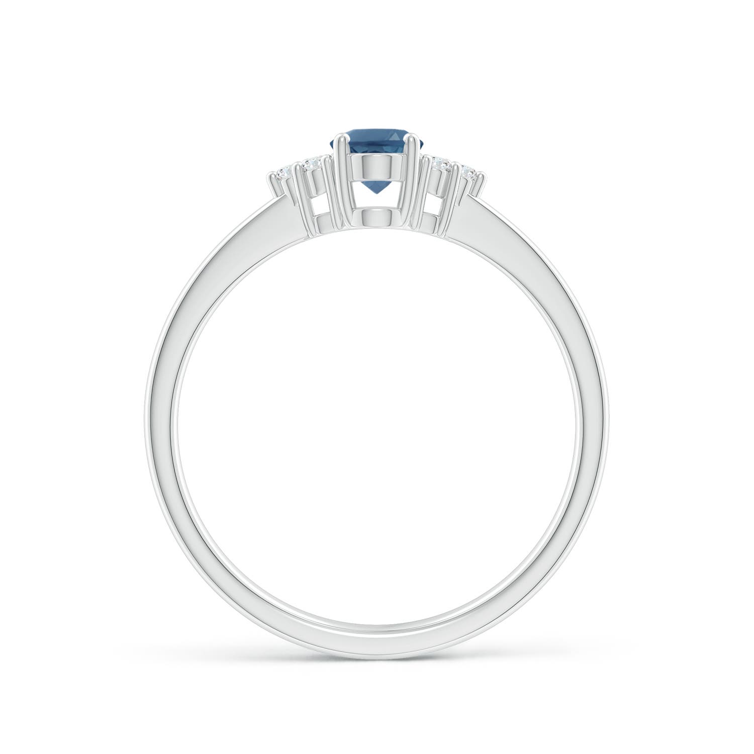 A - London Blue Topaz / 0.6 CT / 14 KT White Gold