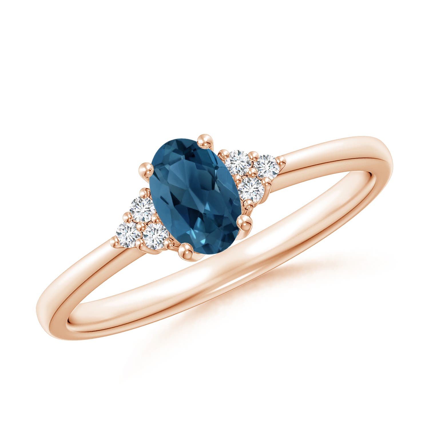 AA - London Blue Topaz / 0.6 CT / 14 KT Rose Gold