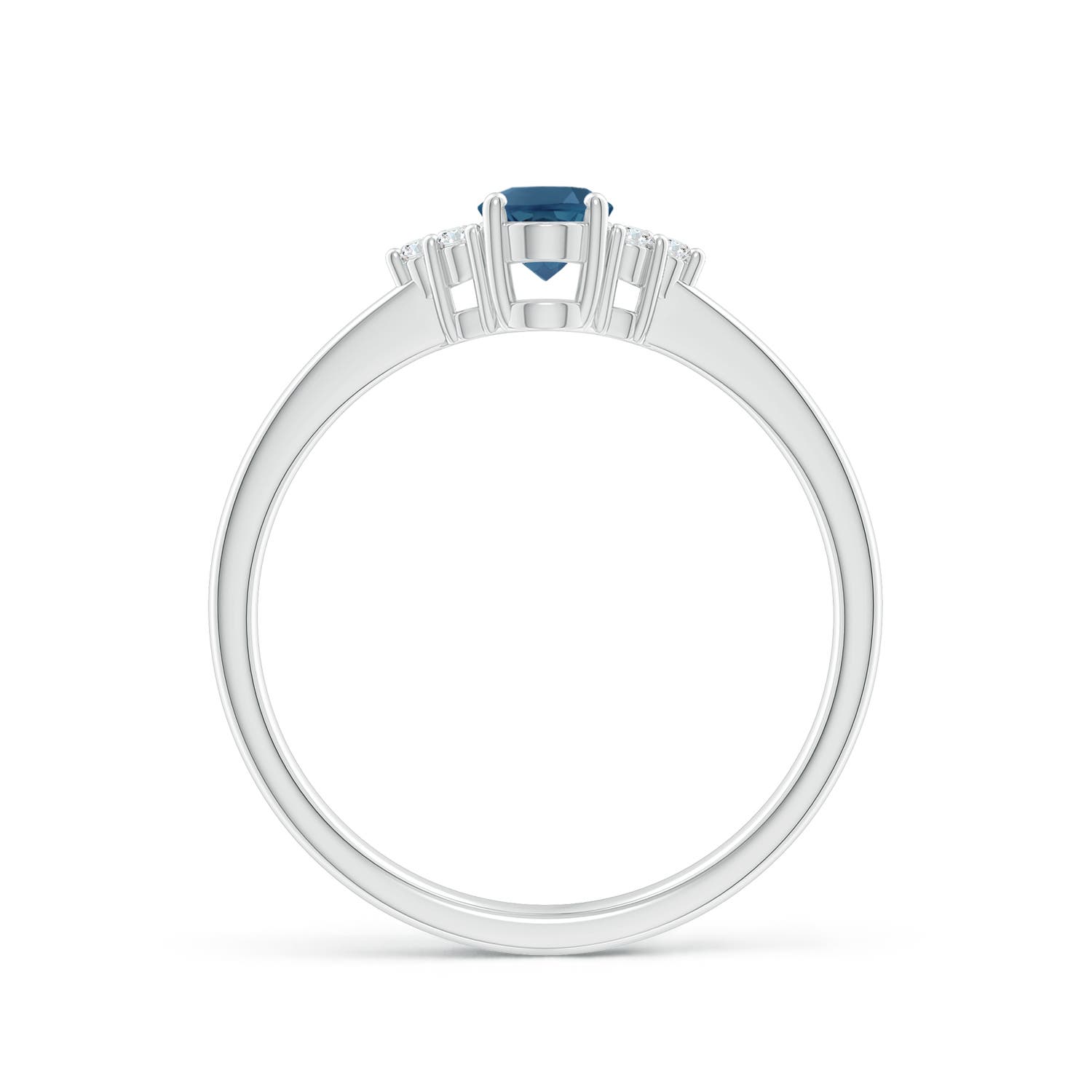 AA - London Blue Topaz / 0.6 CT / 14 KT White Gold