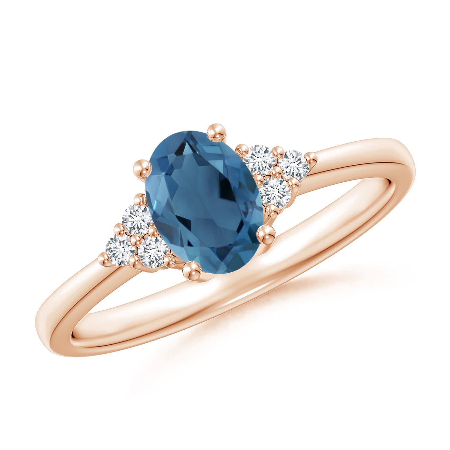 A - London Blue Topaz / 1.03 CT / 14 KT Rose Gold