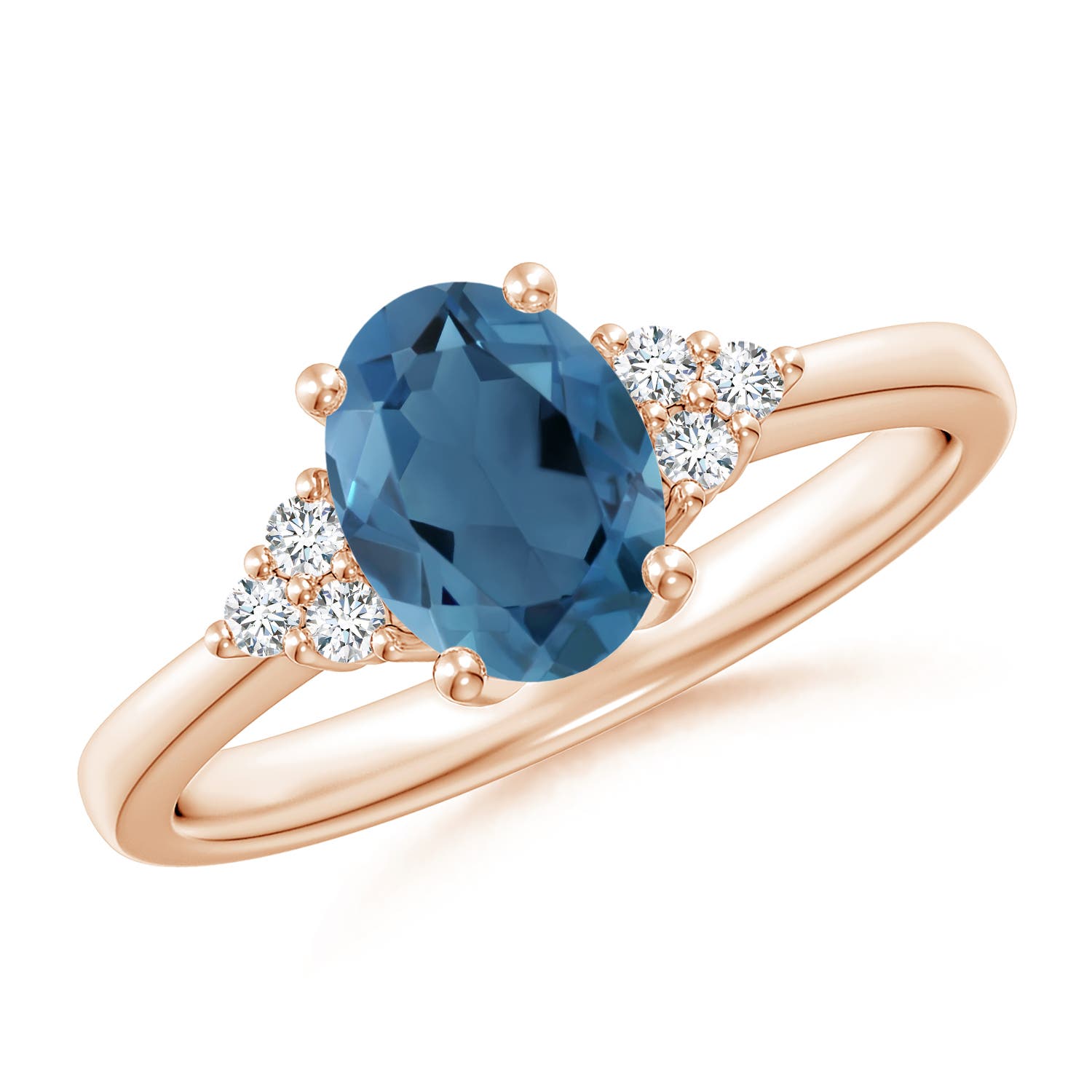 A - London Blue Topaz / 1.61 CT / 14 KT Rose Gold