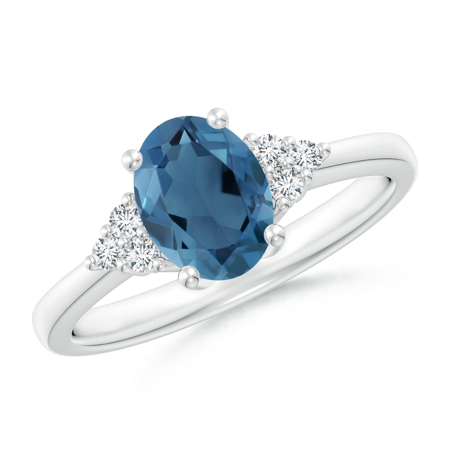 A - London Blue Topaz / 1.61 CT / 14 KT White Gold