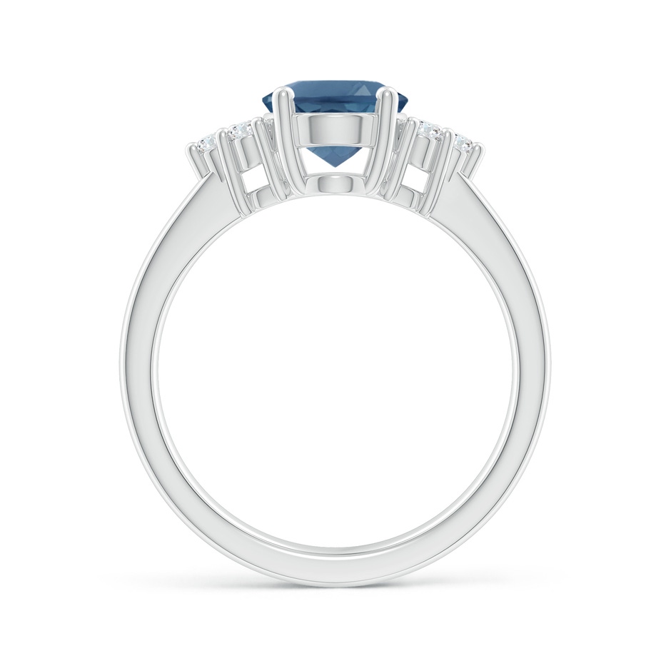 9x7mm A Solitaire Oval London Blue Topaz and Diamond Promise Ring in P950 Platinum side 1