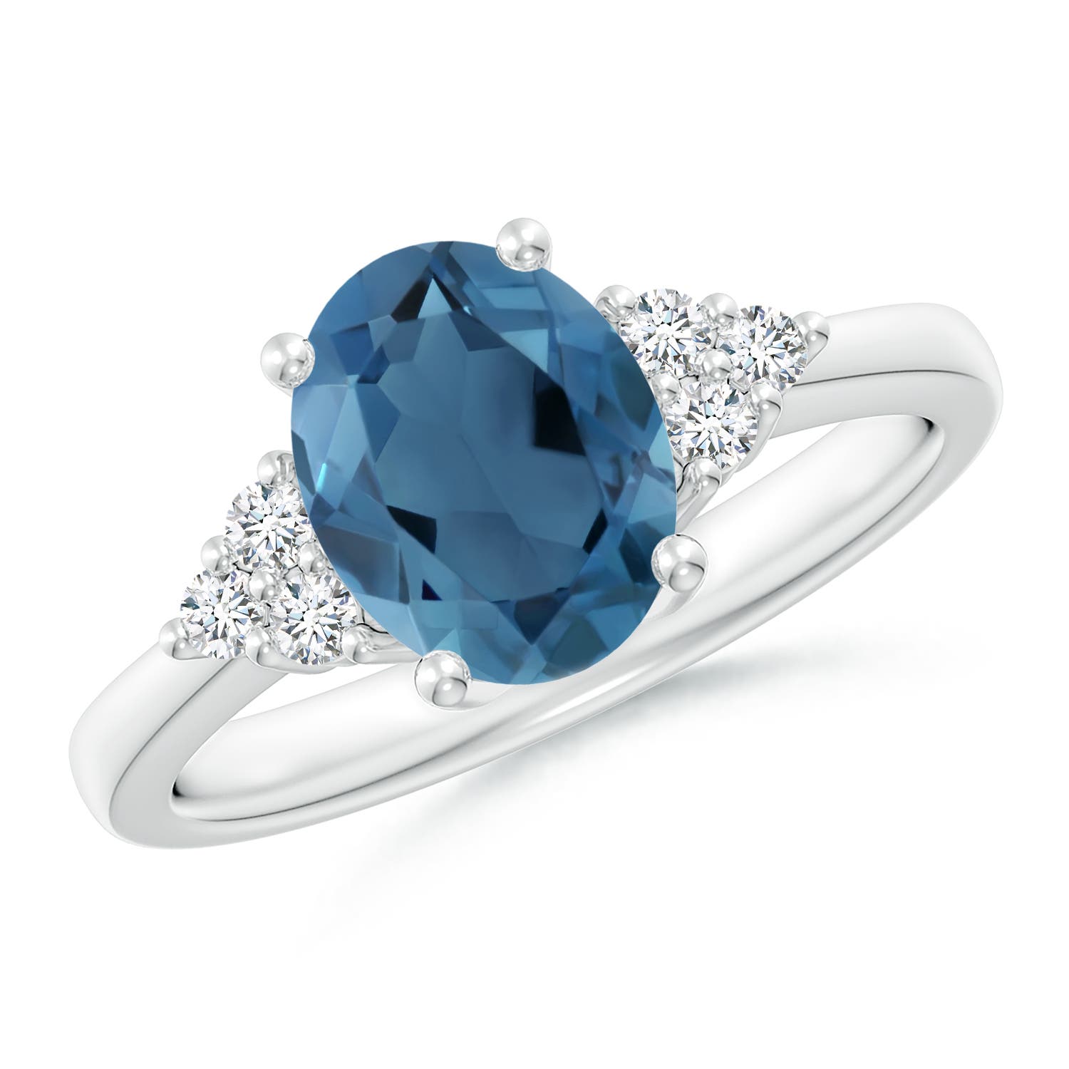 A - London Blue Topaz / 2.4 CT / 14 KT White Gold