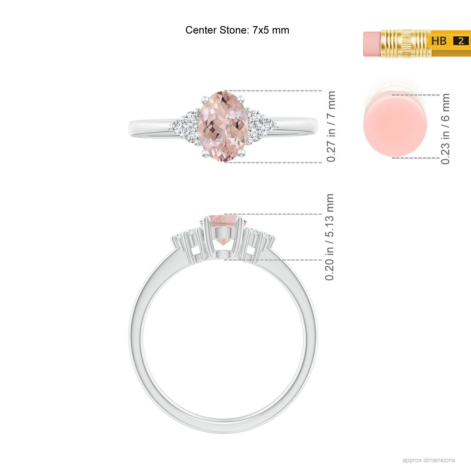 AA - Morganite / 0.78 CT / 14 KT White Gold