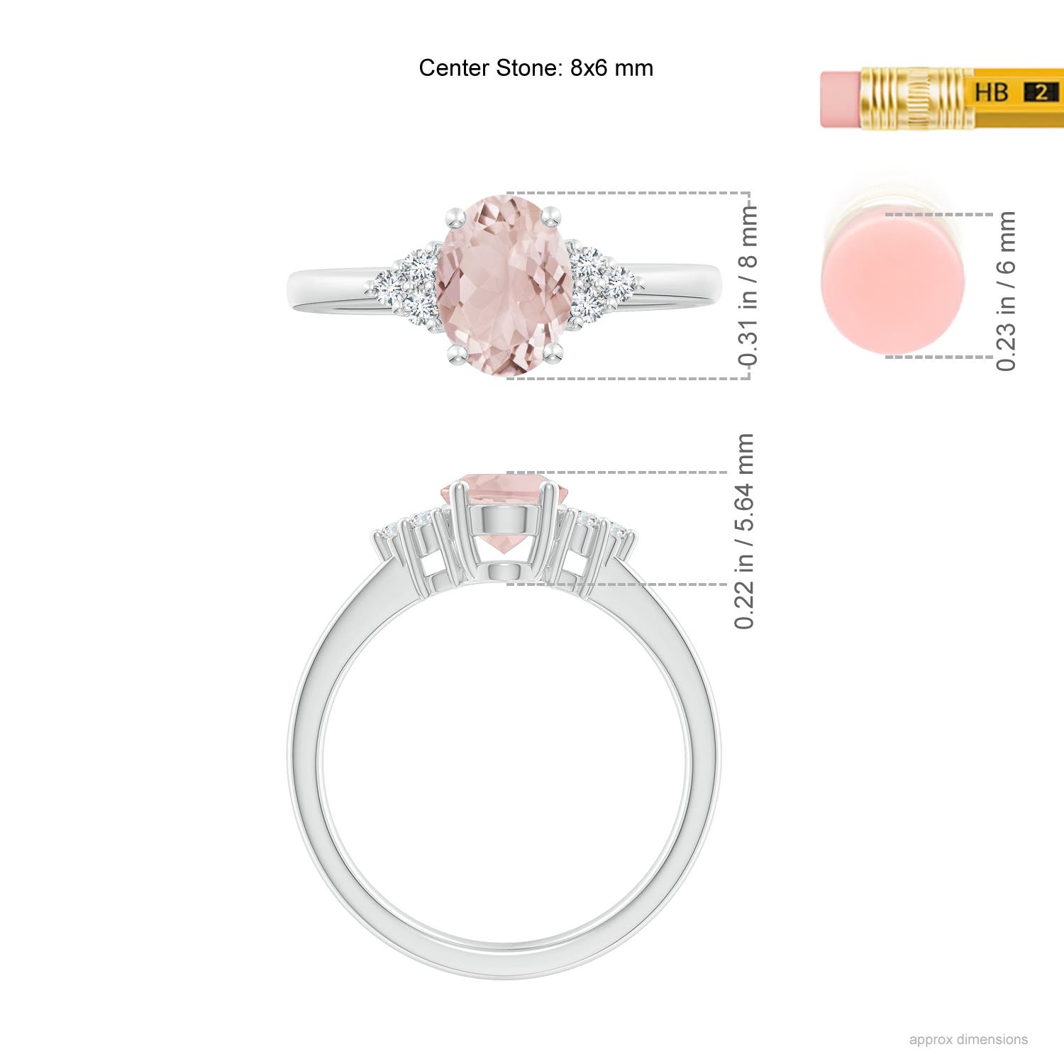 A - Morganite / 1.21 CT / 14 KT White Gold