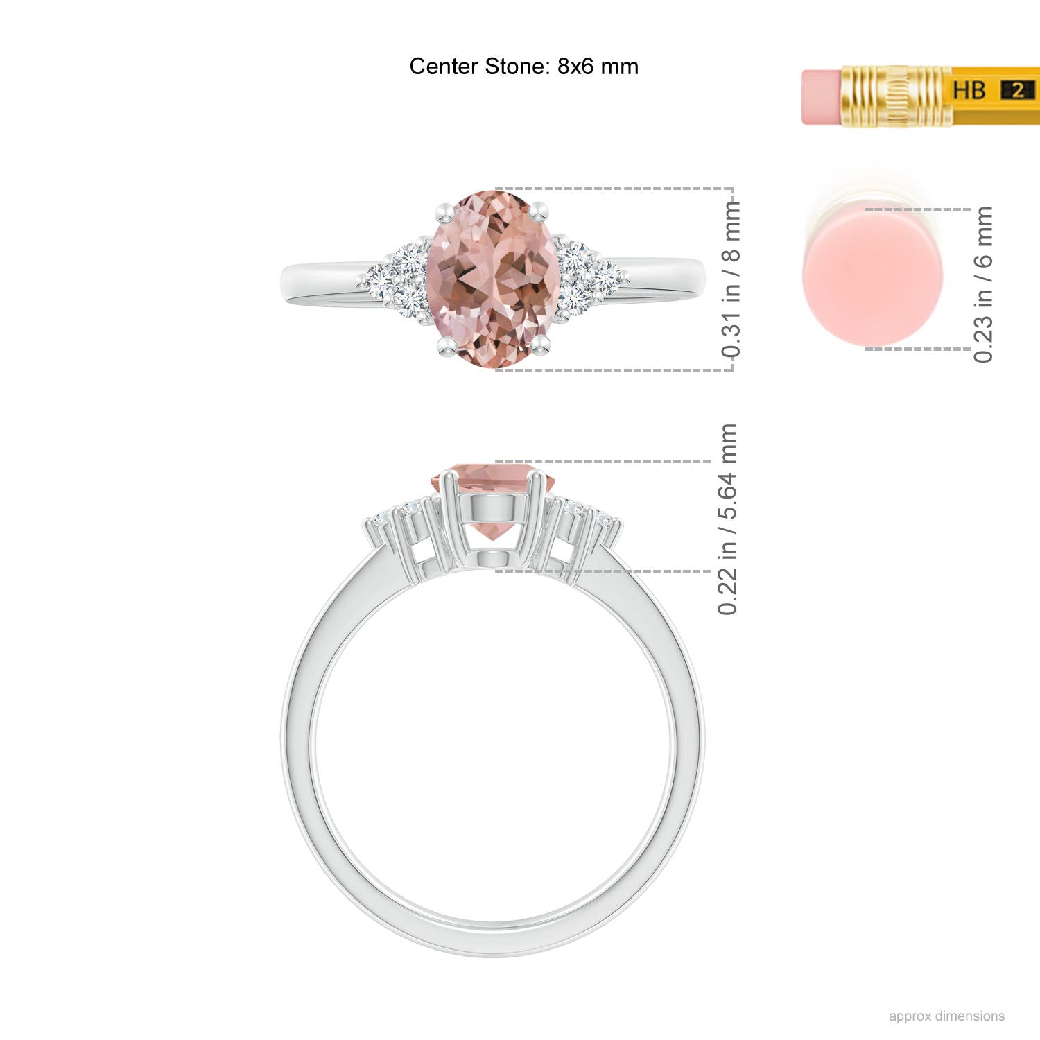 AAAA - Morganite / 1.21 CT / 14 KT White Gold