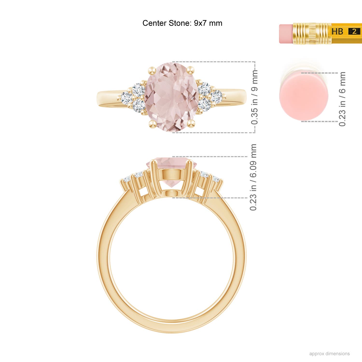 A - Morganite / 1.8 CT / 14 KT Yellow Gold