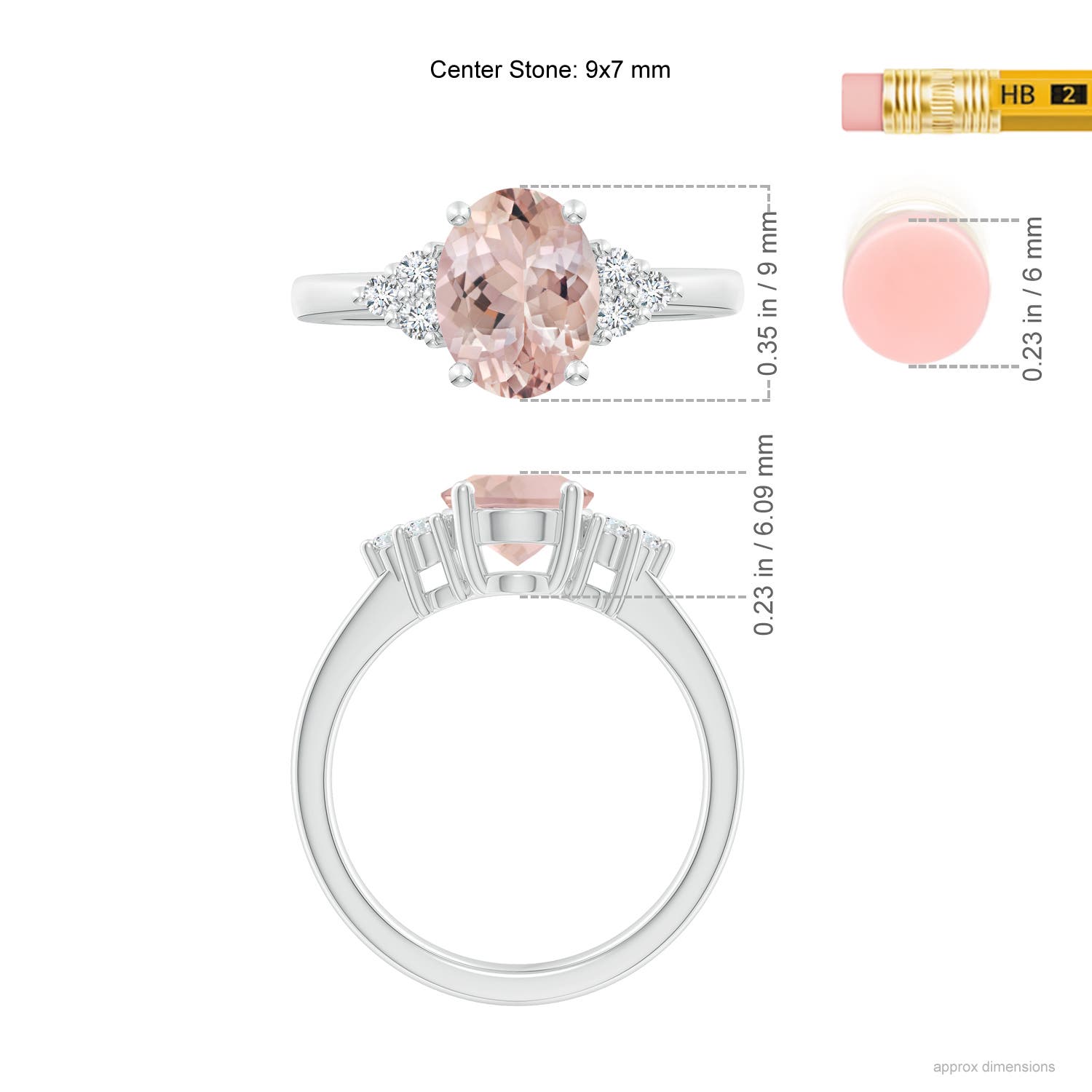 AA - Morganite / 1.8 CT / 14 KT White Gold