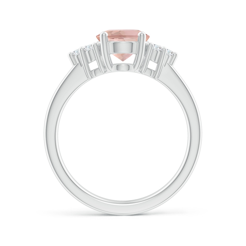 9x7mm AAA Solitaire Oval Morganite Ring with Trio Diamond Accents in P950 Platinum side 199