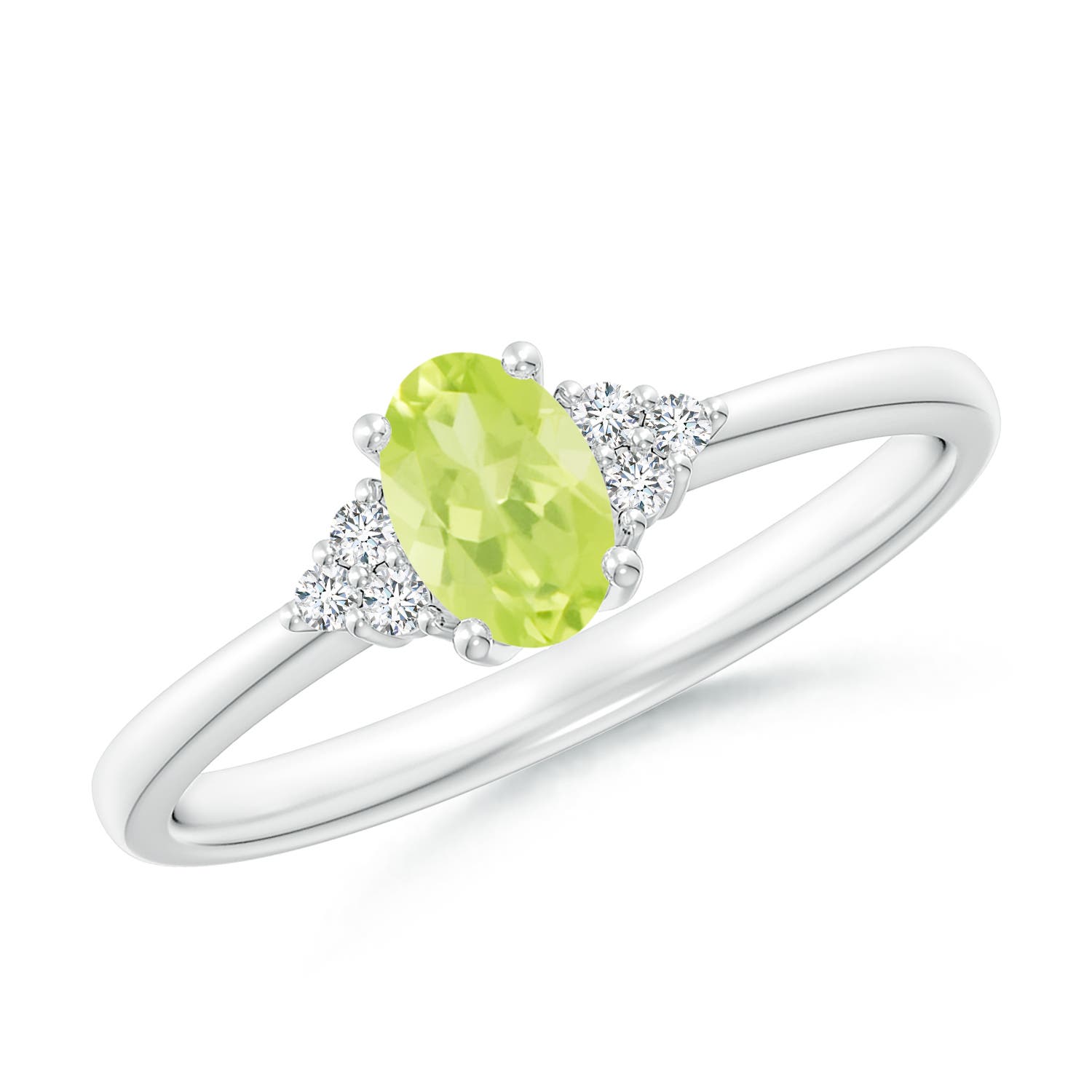 A - Peridot / 0.54 CT / 14 KT White Gold