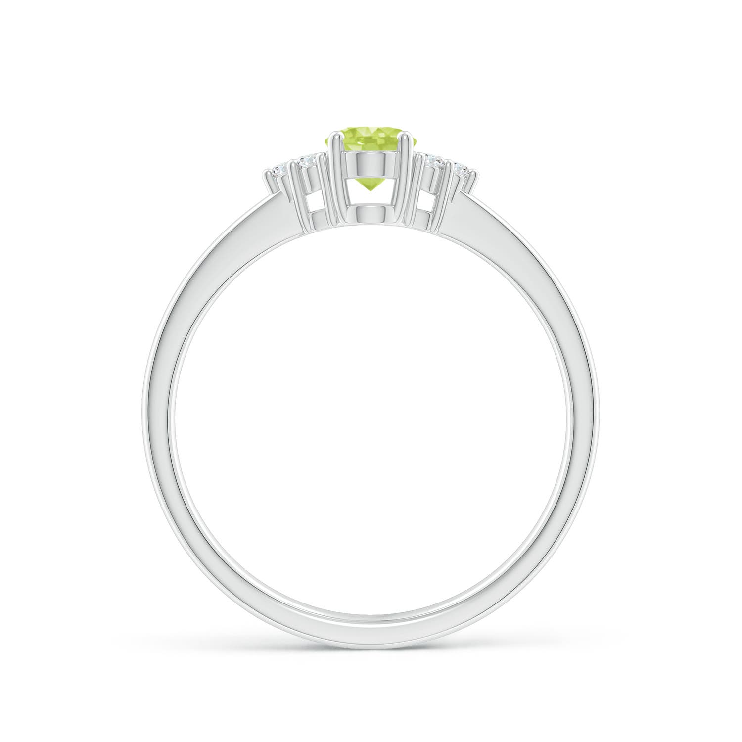 A - Peridot / 0.54 CT / 14 KT White Gold