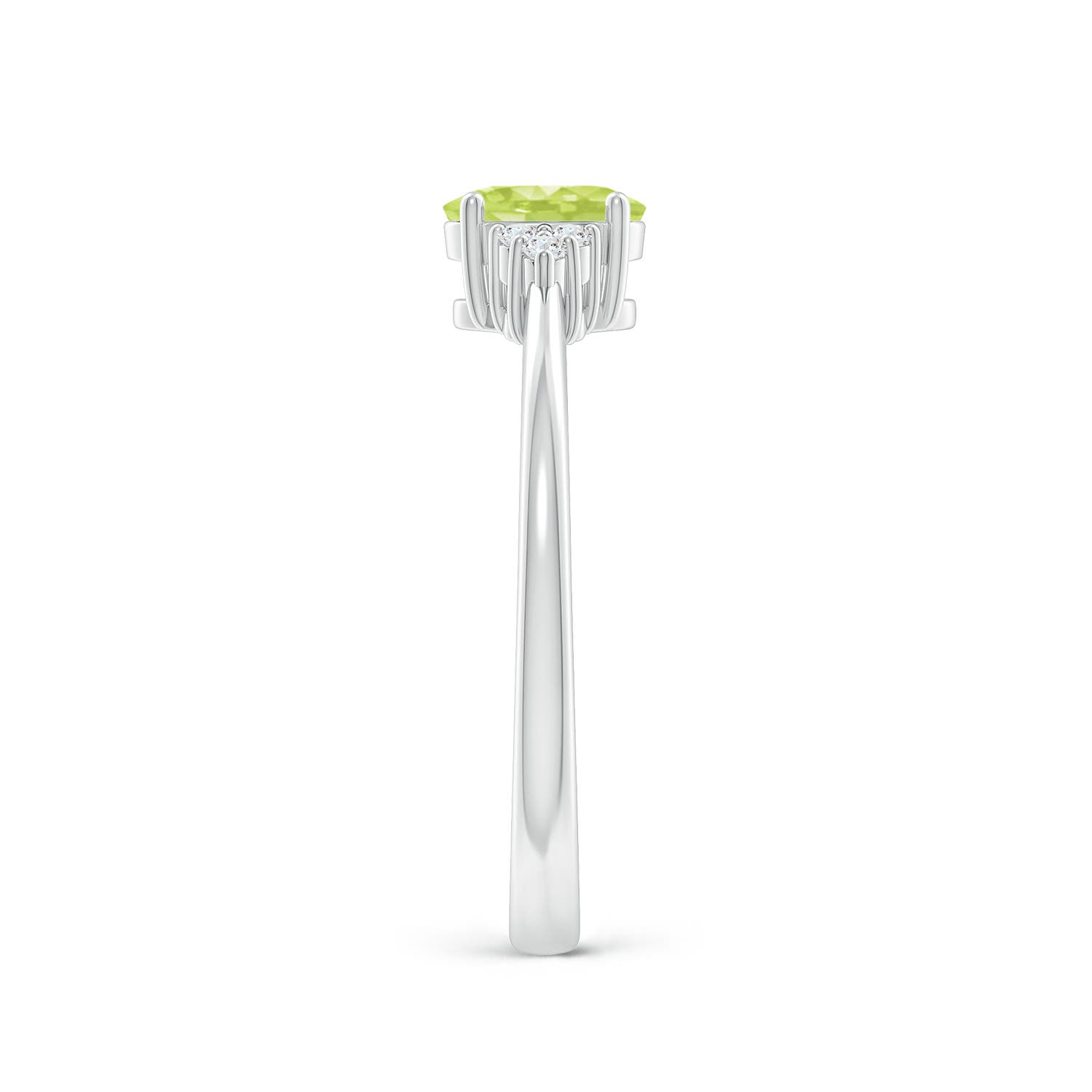 A - Peridot / 0.54 CT / 14 KT White Gold