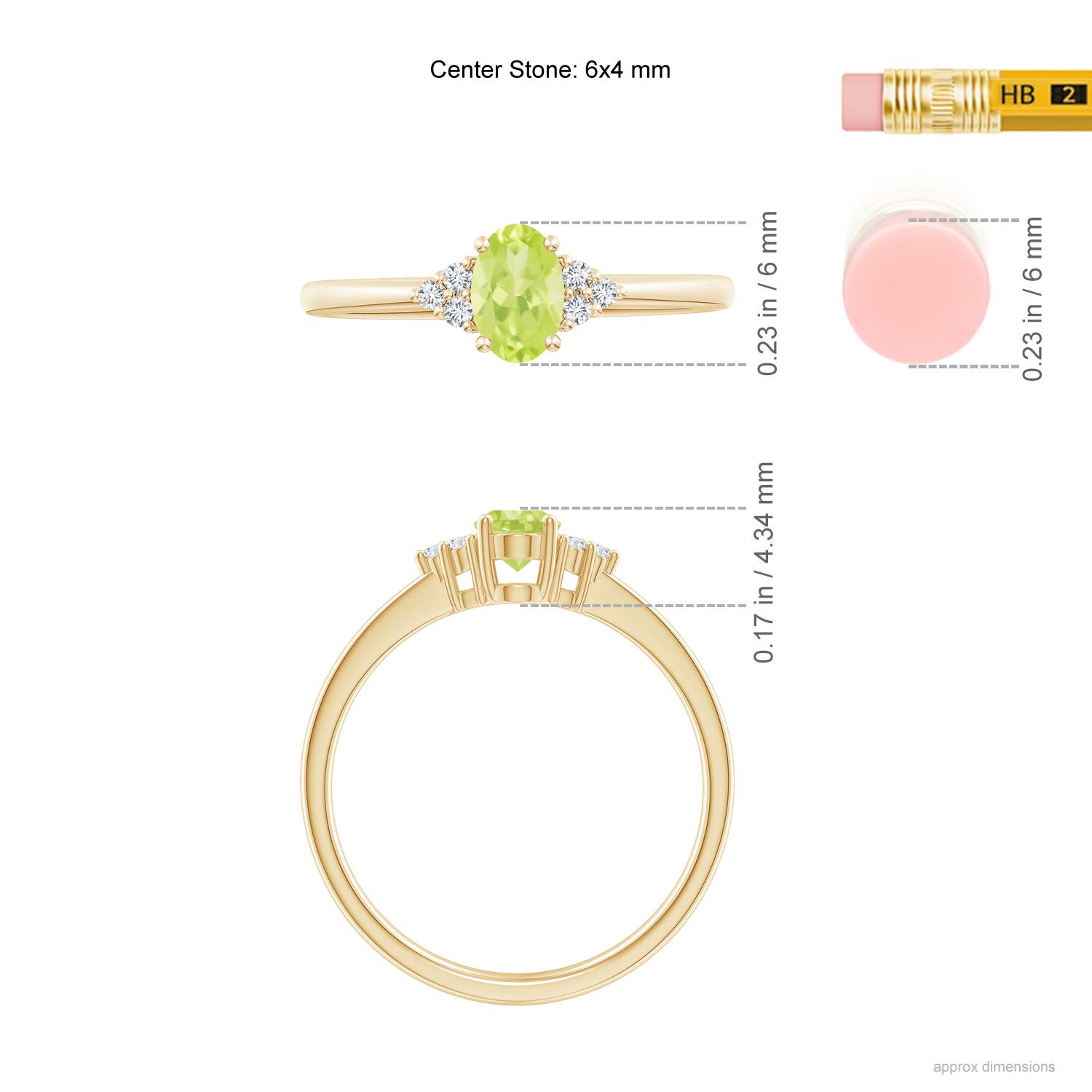 A - Peridot / 0.54 CT / 14 KT Yellow Gold