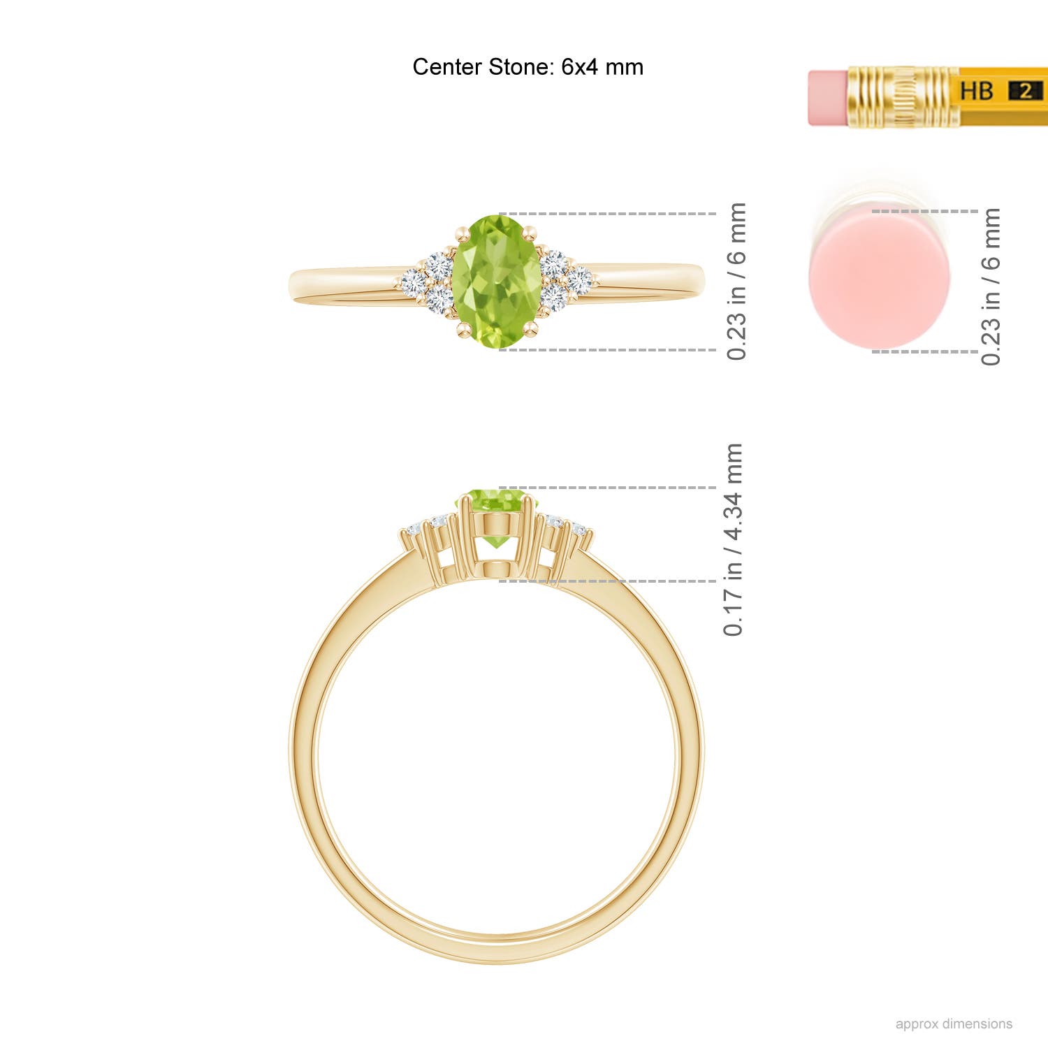 AA - Peridot / 0.54 CT / 14 KT Yellow Gold