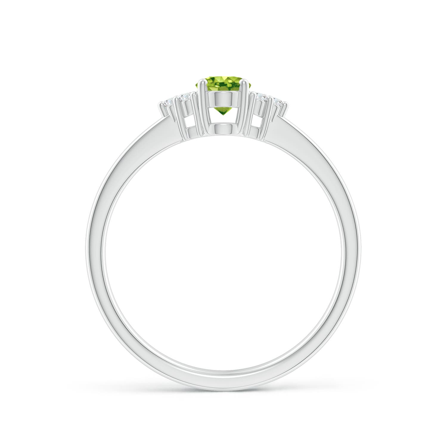 AAA - Peridot / 0.54 CT / 14 KT White Gold