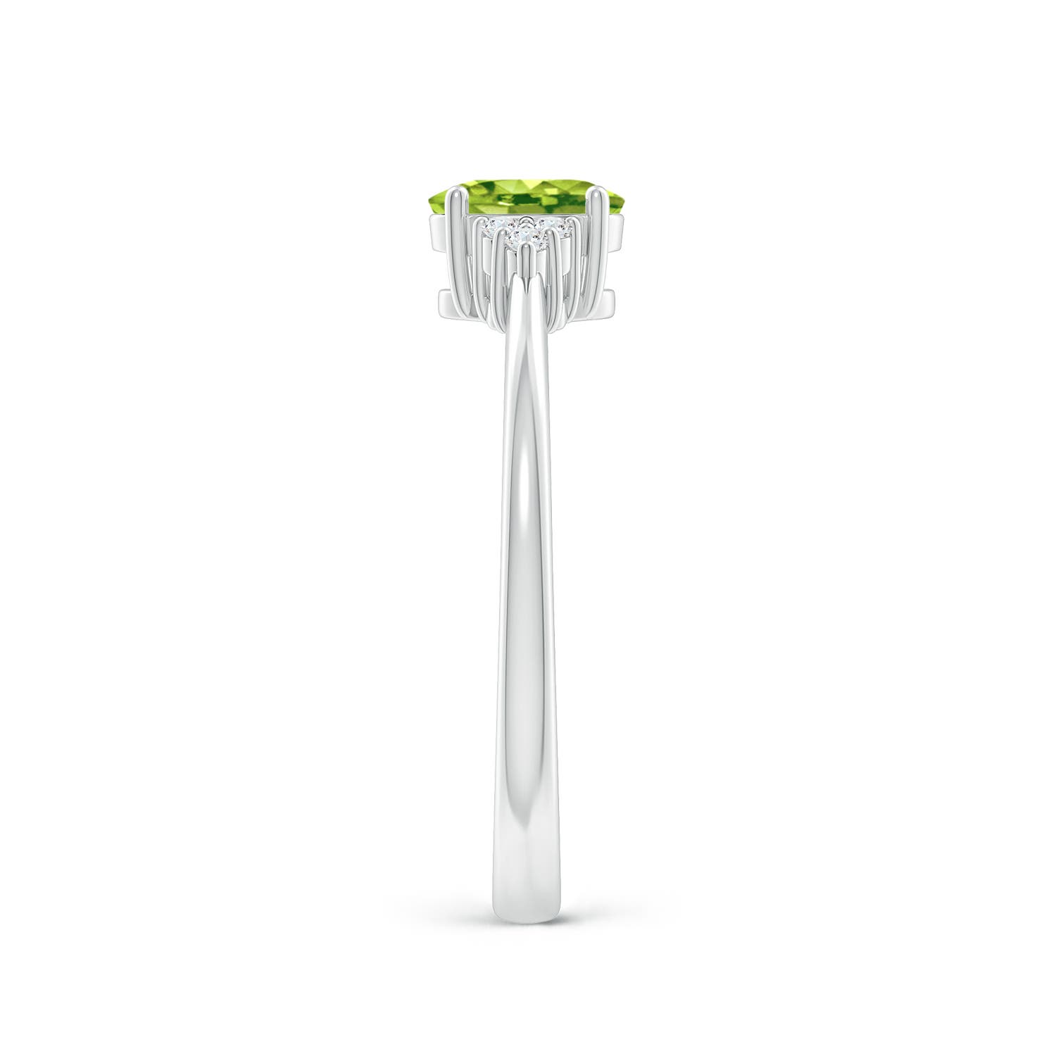 AAA - Peridot / 0.54 CT / 14 KT White Gold