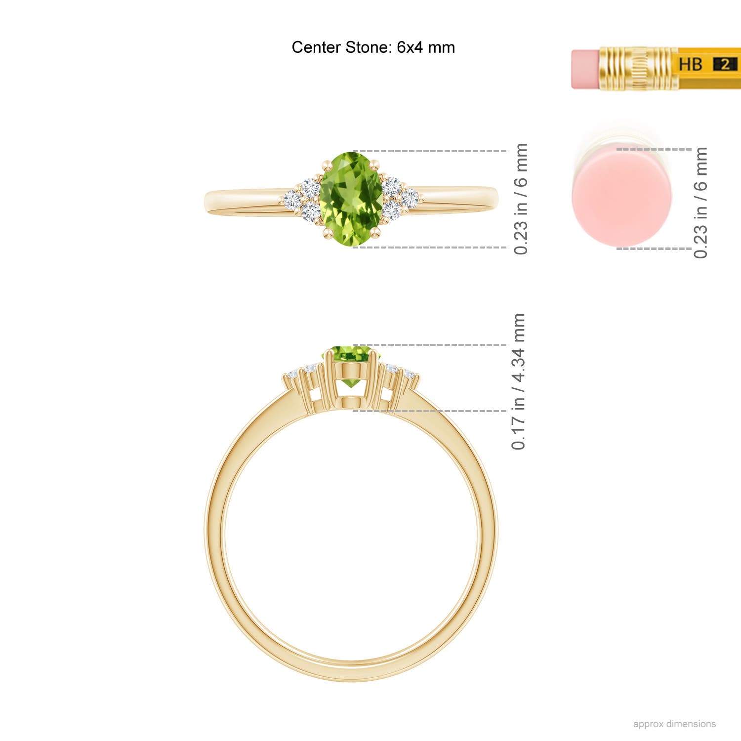 AAA - Peridot / 0.54 CT / 14 KT Yellow Gold