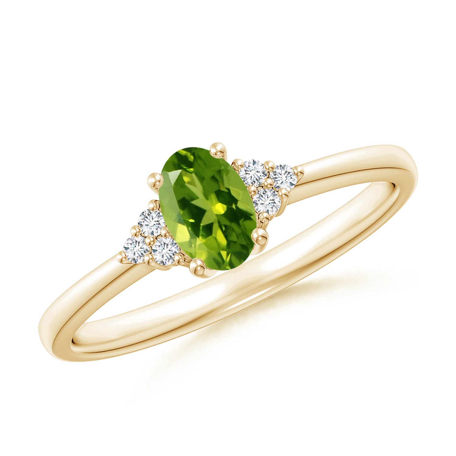 AAAA - Peridot / 0.54 CT / 14 KT Yellow Gold