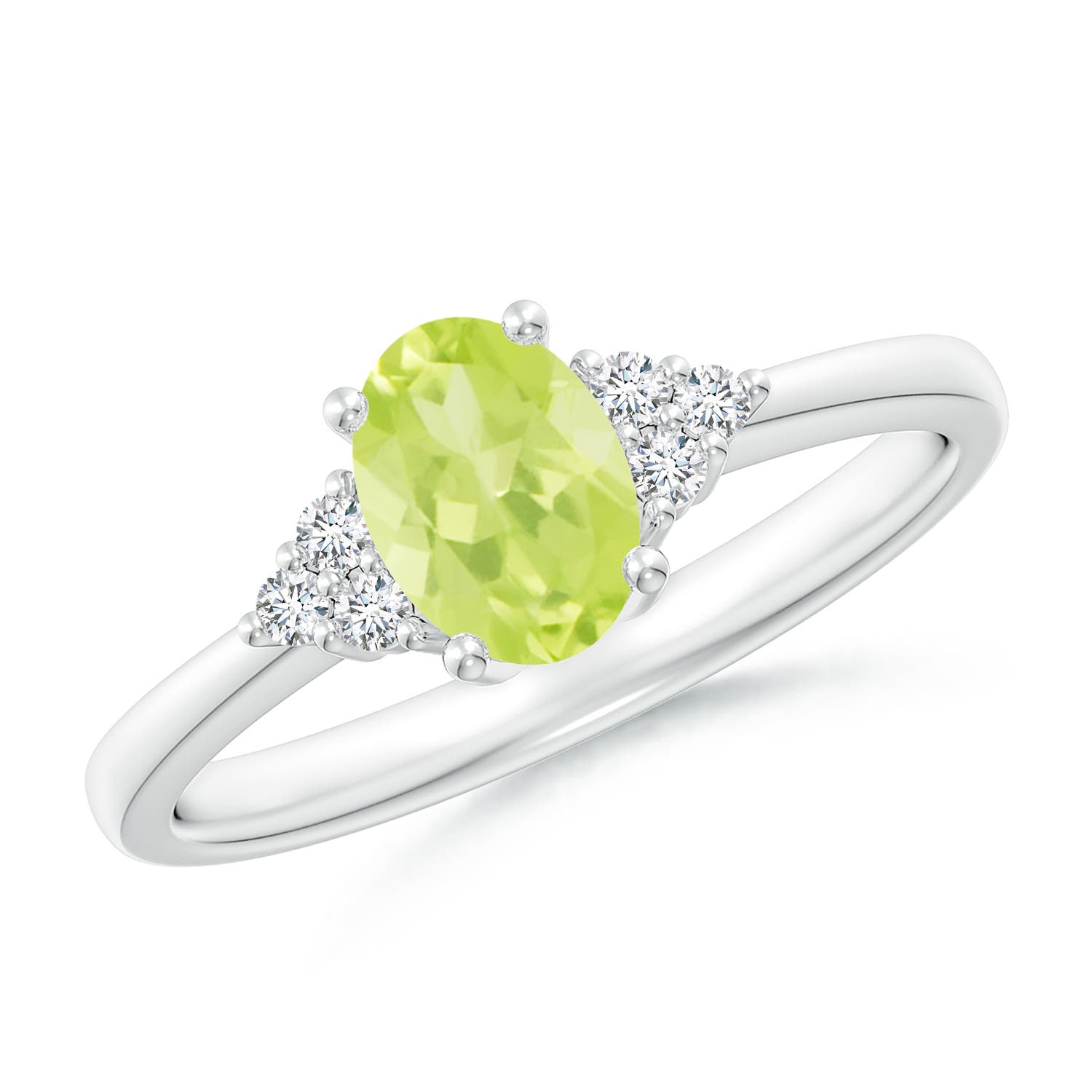 A - Peridot / 0.93 CT / 14 KT White Gold