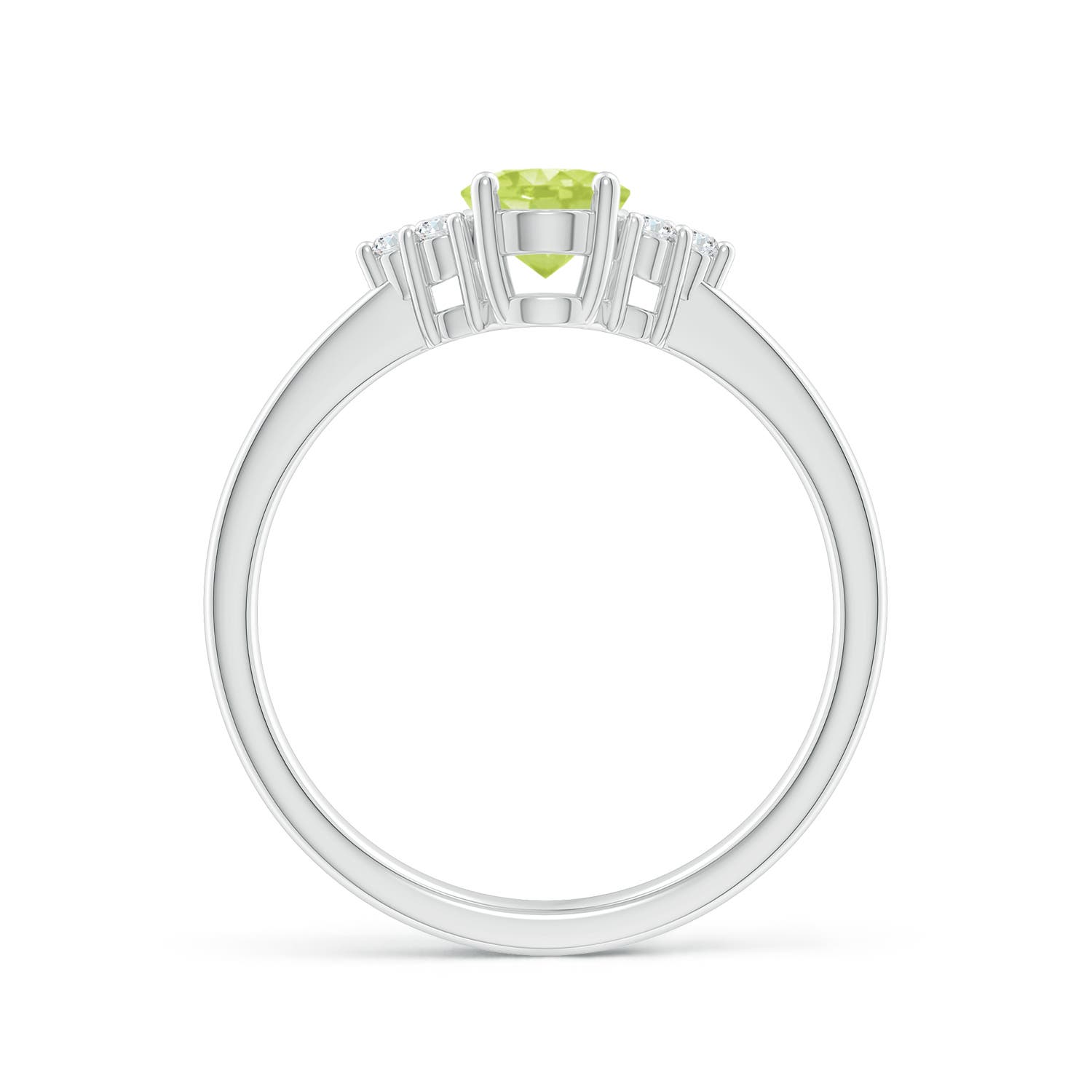 A - Peridot / 0.93 CT / 14 KT White Gold