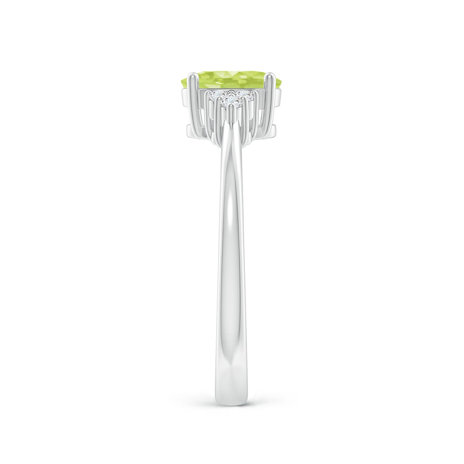 A - Peridot / 0.93 CT / 14 KT White Gold