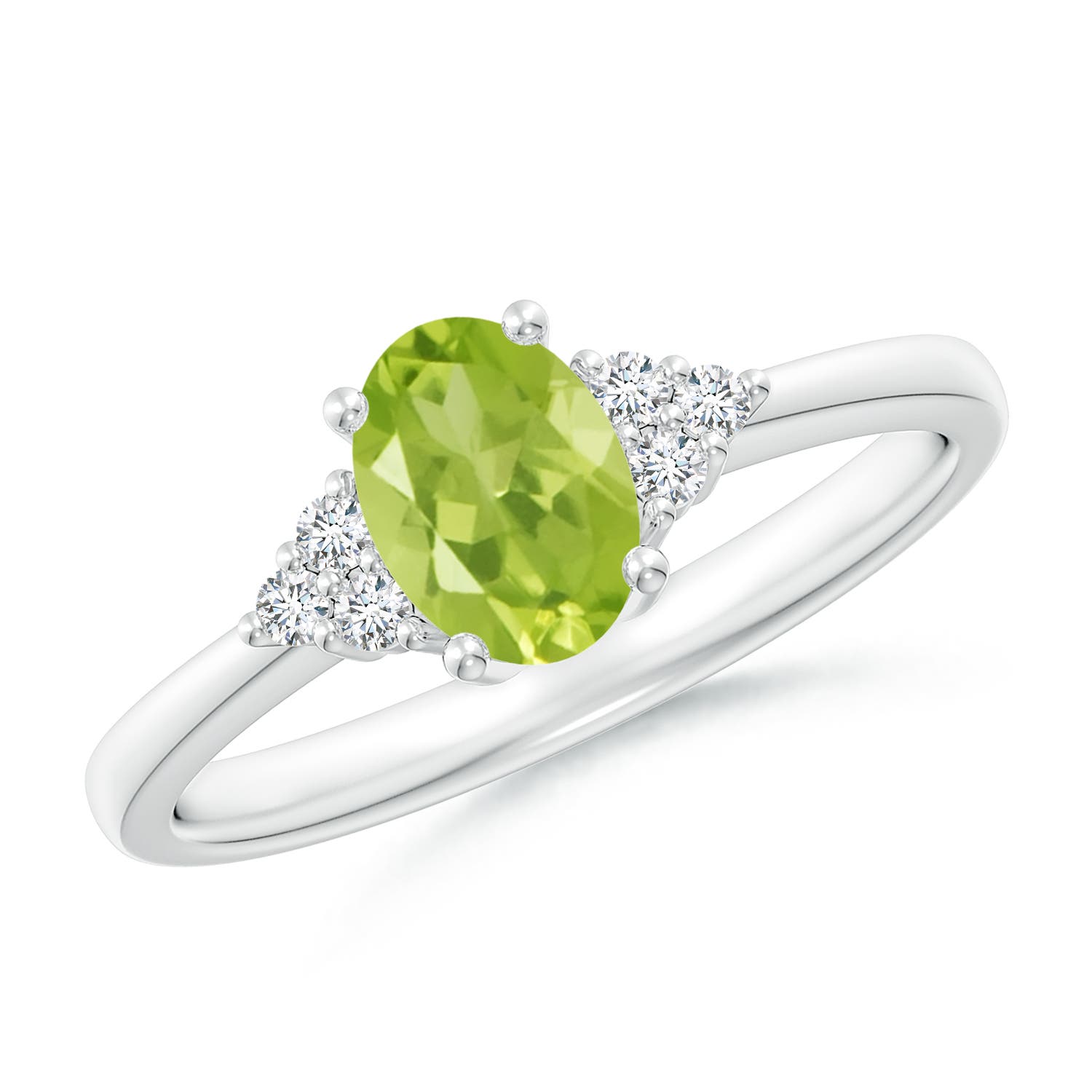 AA - Peridot / 0.93 CT / 14 KT White Gold