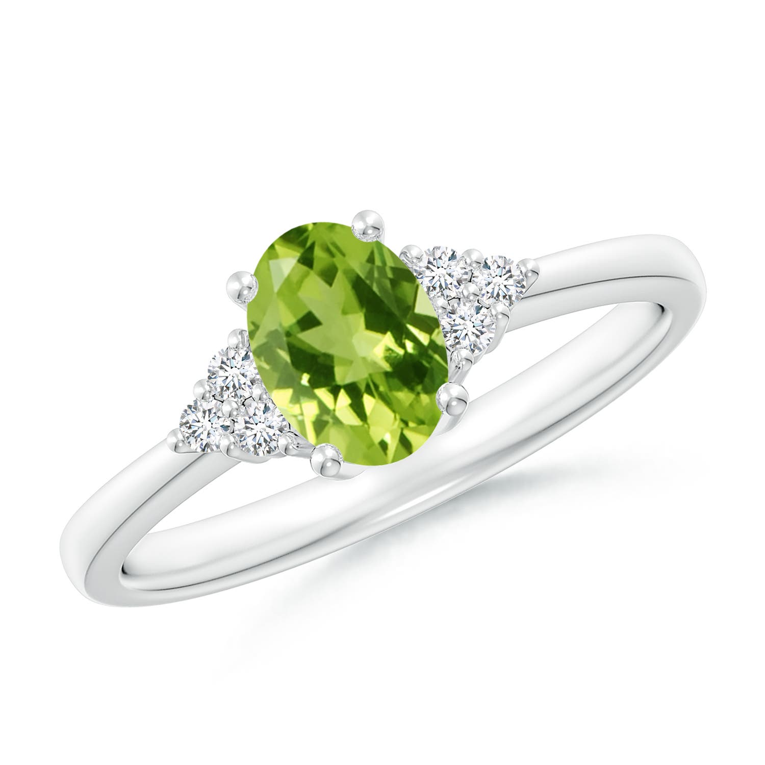 AAA - Peridot / 0.93 CT / 14 KT White Gold