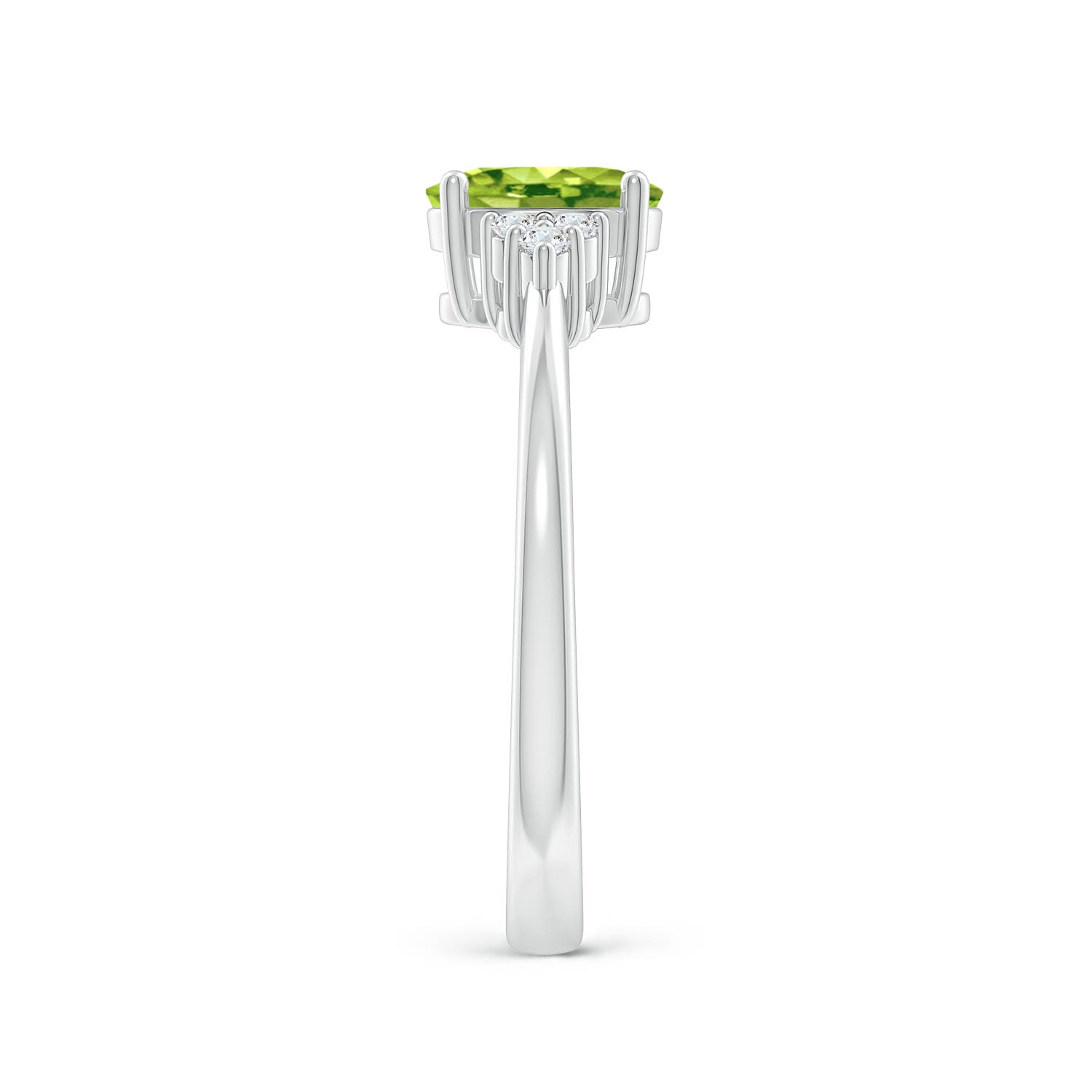 AAA - Peridot / 0.93 CT / 14 KT White Gold