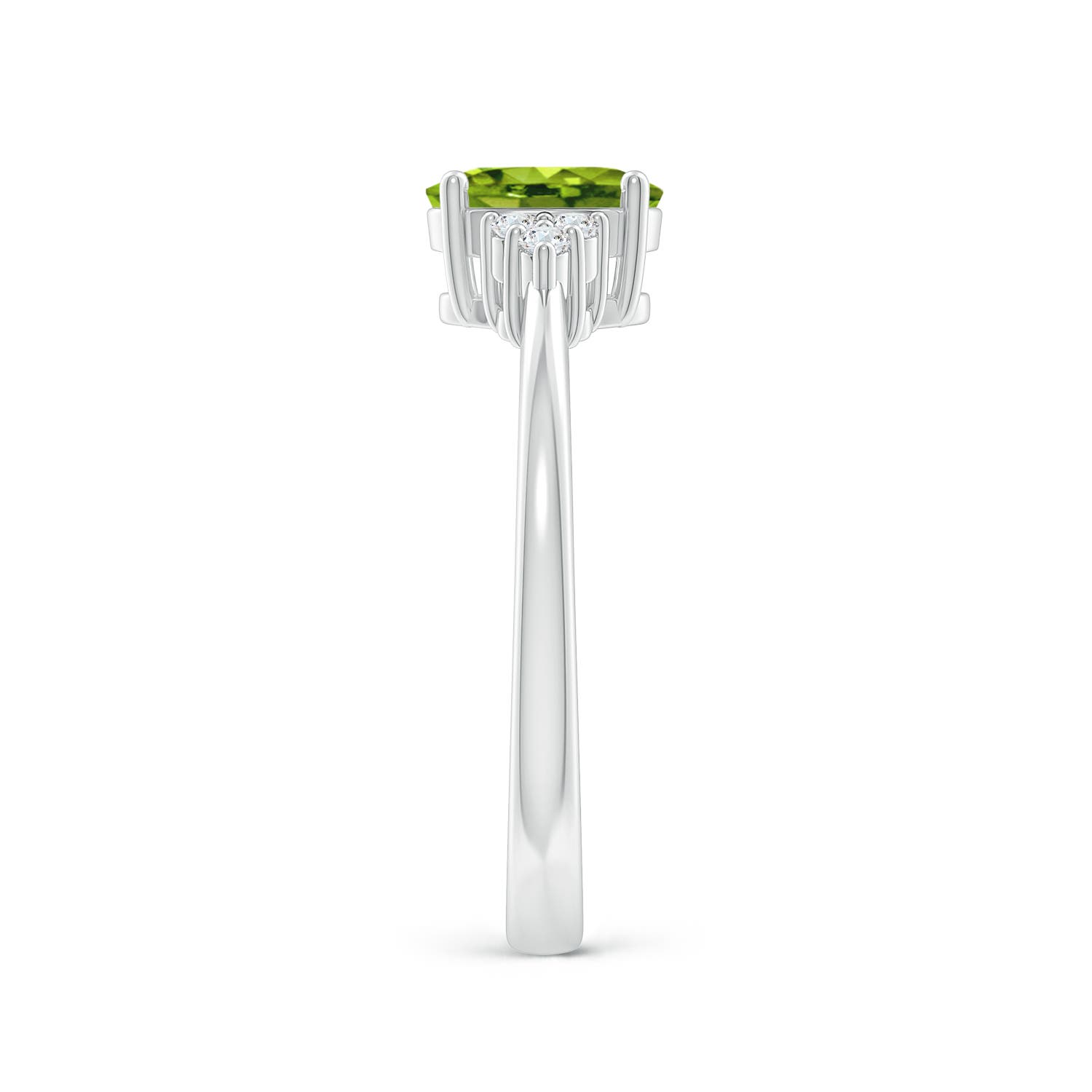 AAAA - Peridot / 0.93 CT / 14 KT White Gold