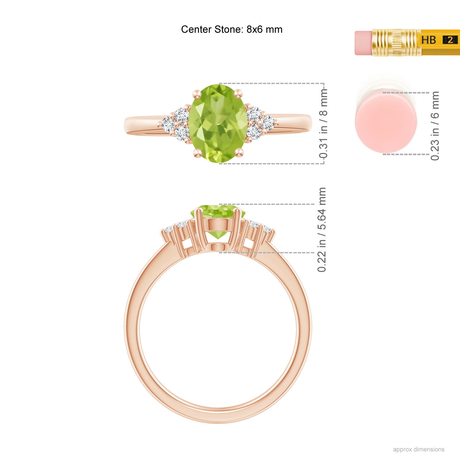 AA - Peridot / 1.46 CT / 14 KT Rose Gold