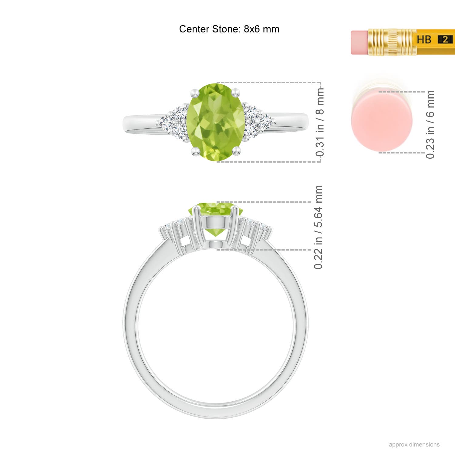 AA - Peridot / 1.46 CT / 14 KT White Gold