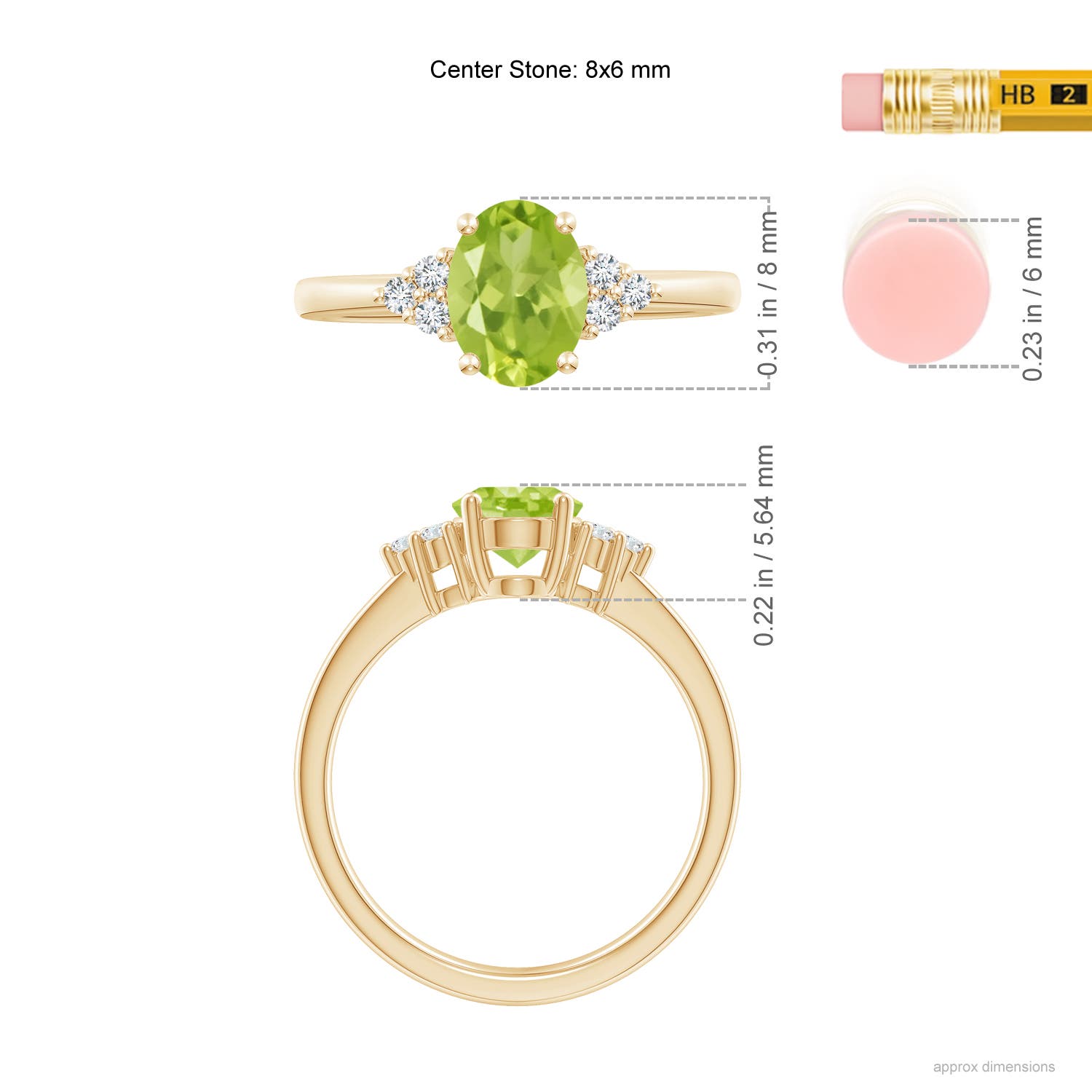 AA - Peridot / 1.46 CT / 14 KT Yellow Gold