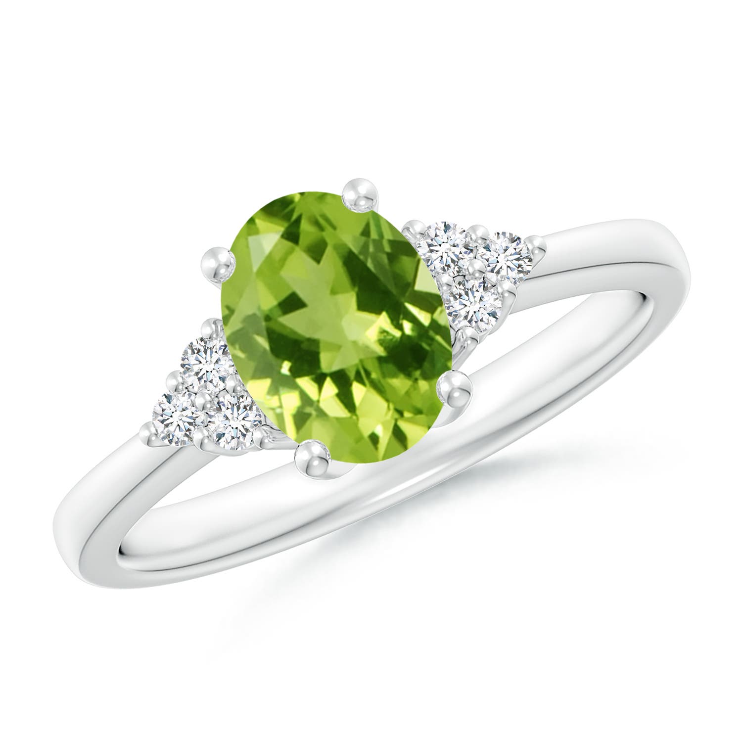 AAA - Peridot / 1.46 CT / 14 KT White Gold