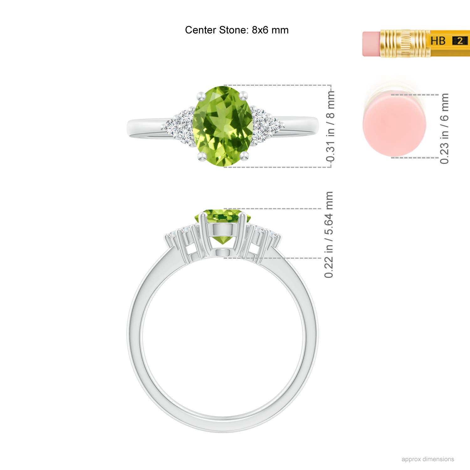 AAA - Peridot / 1.46 CT / 14 KT White Gold