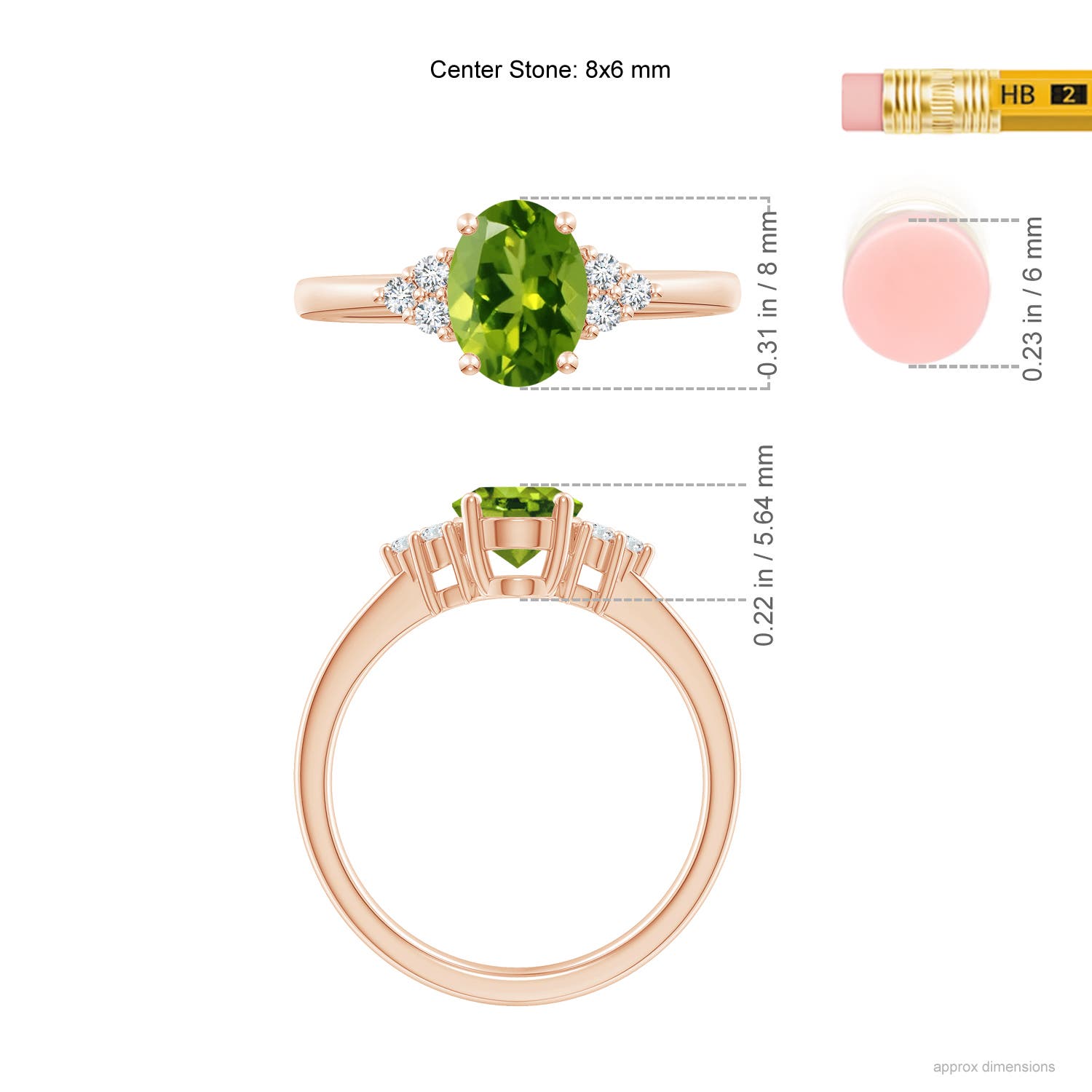 AAAA - Peridot / 1.46 CT / 14 KT Rose Gold