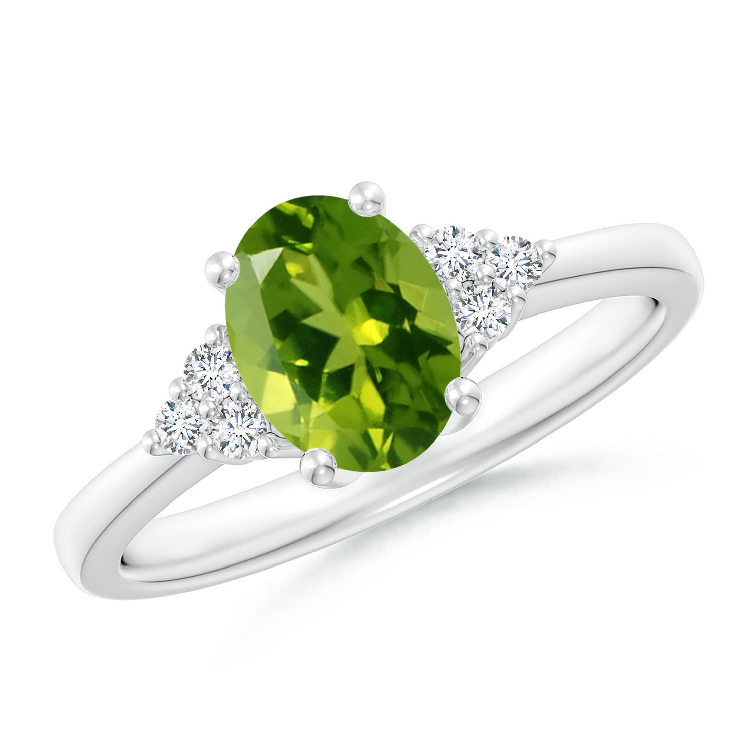 AAAA - Peridot / 1.46 CT / 14 KT White Gold